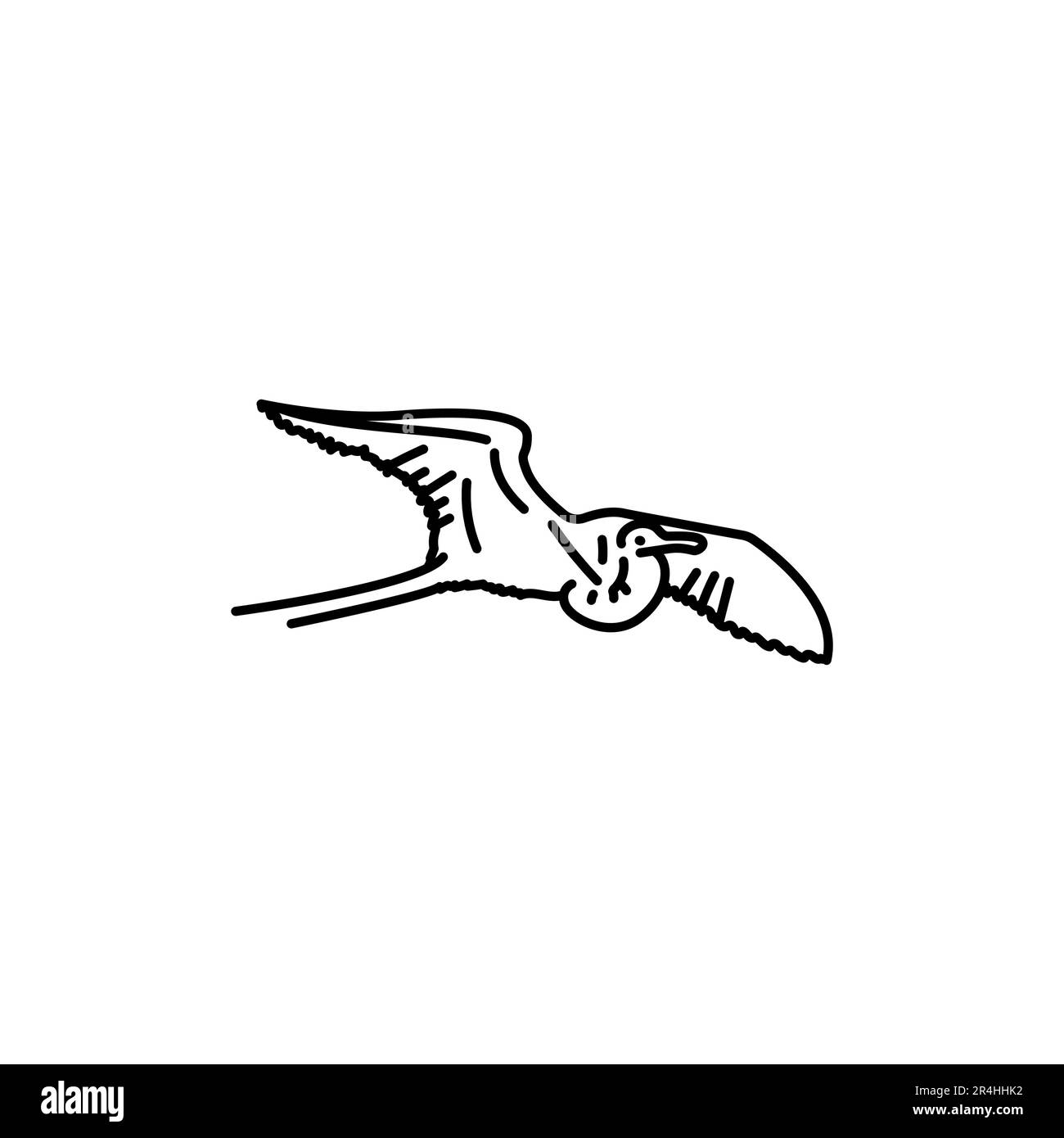 Icona linea nera Frigatebird. Pittogramma per pagina web, app mobile, promo. Illustrazione Vettoriale