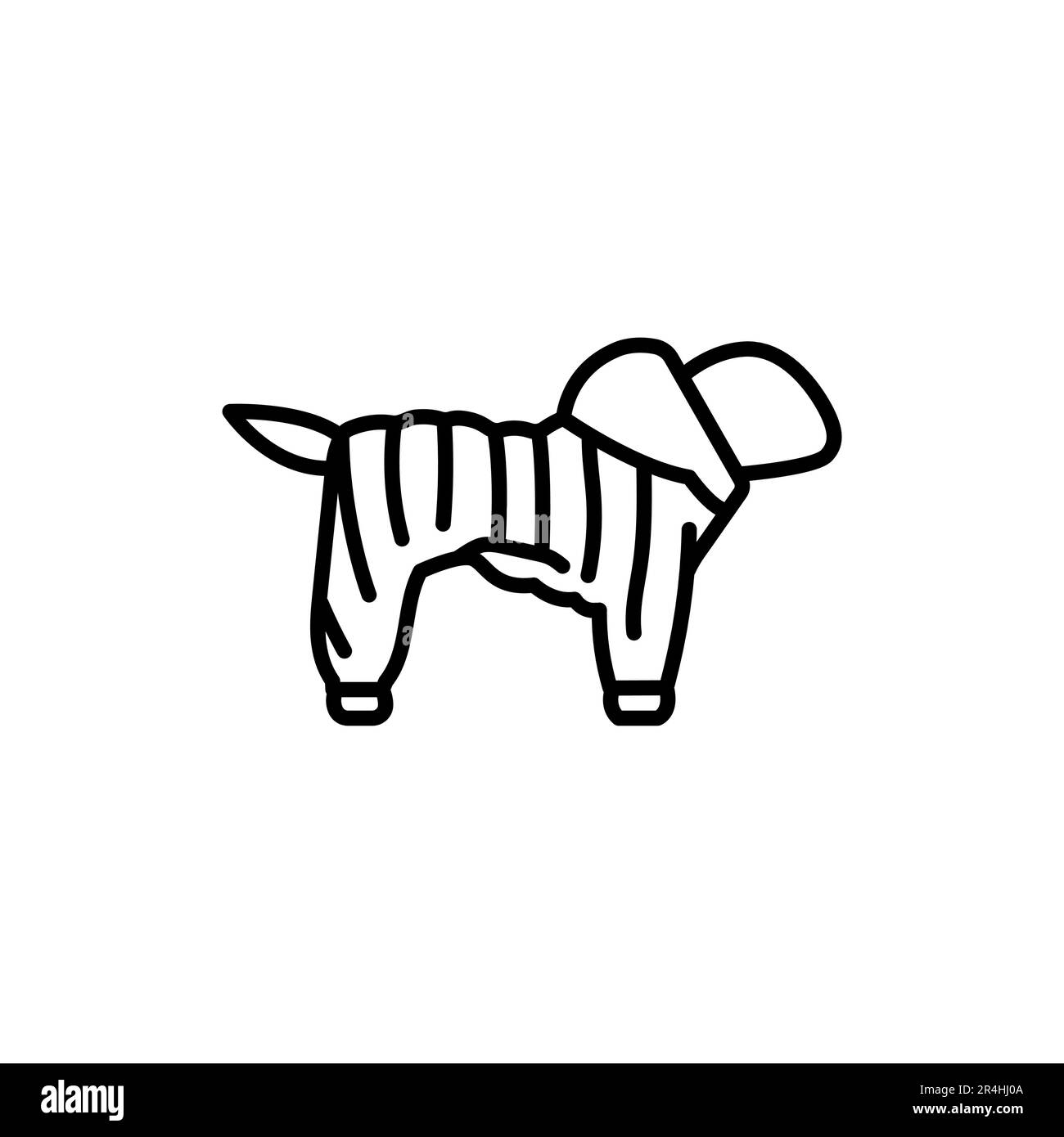 Tute per un cane icona linea nera. Pittogramma per pagina web, app mobile, promo. Illustrazione Vettoriale