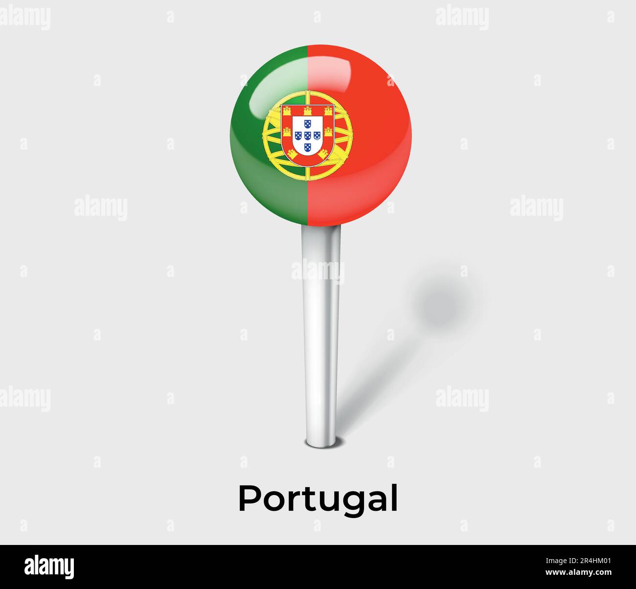 Indicatore della mappa del pin della bandiera del Portogallo Illustrazione Vettoriale