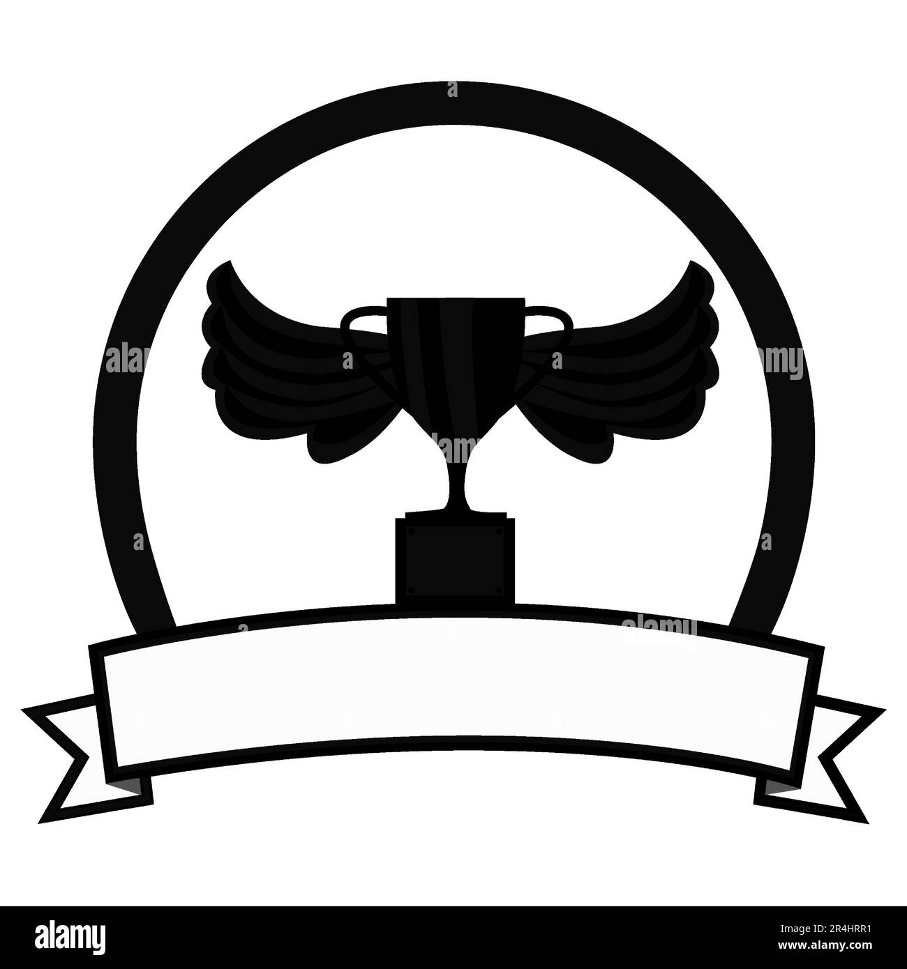 Vector Illustration of Logo Trophy sfondo bianco e bianco. Illustrazione Vettoriale