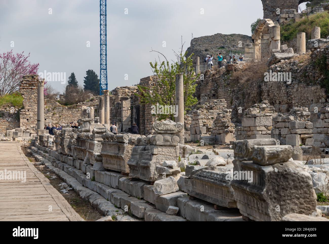 Una foto dell'Agorà commerciale nella città antica di Efeso. Foto Stock
