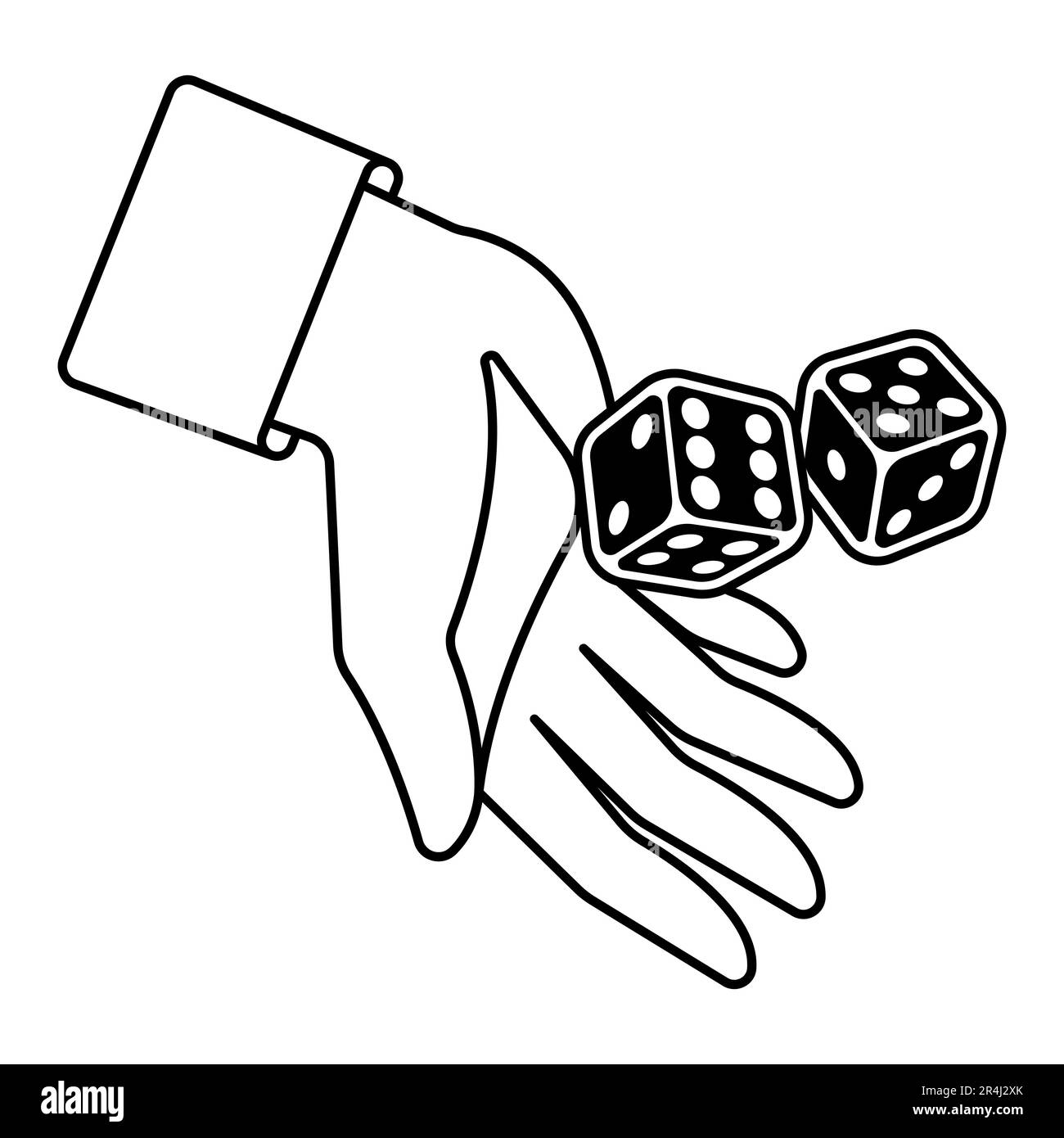 Illustrazione del gioco dei dadi. Immagine del gioco craps. Casinò e scommesse di base. Illustrazione Vettoriale