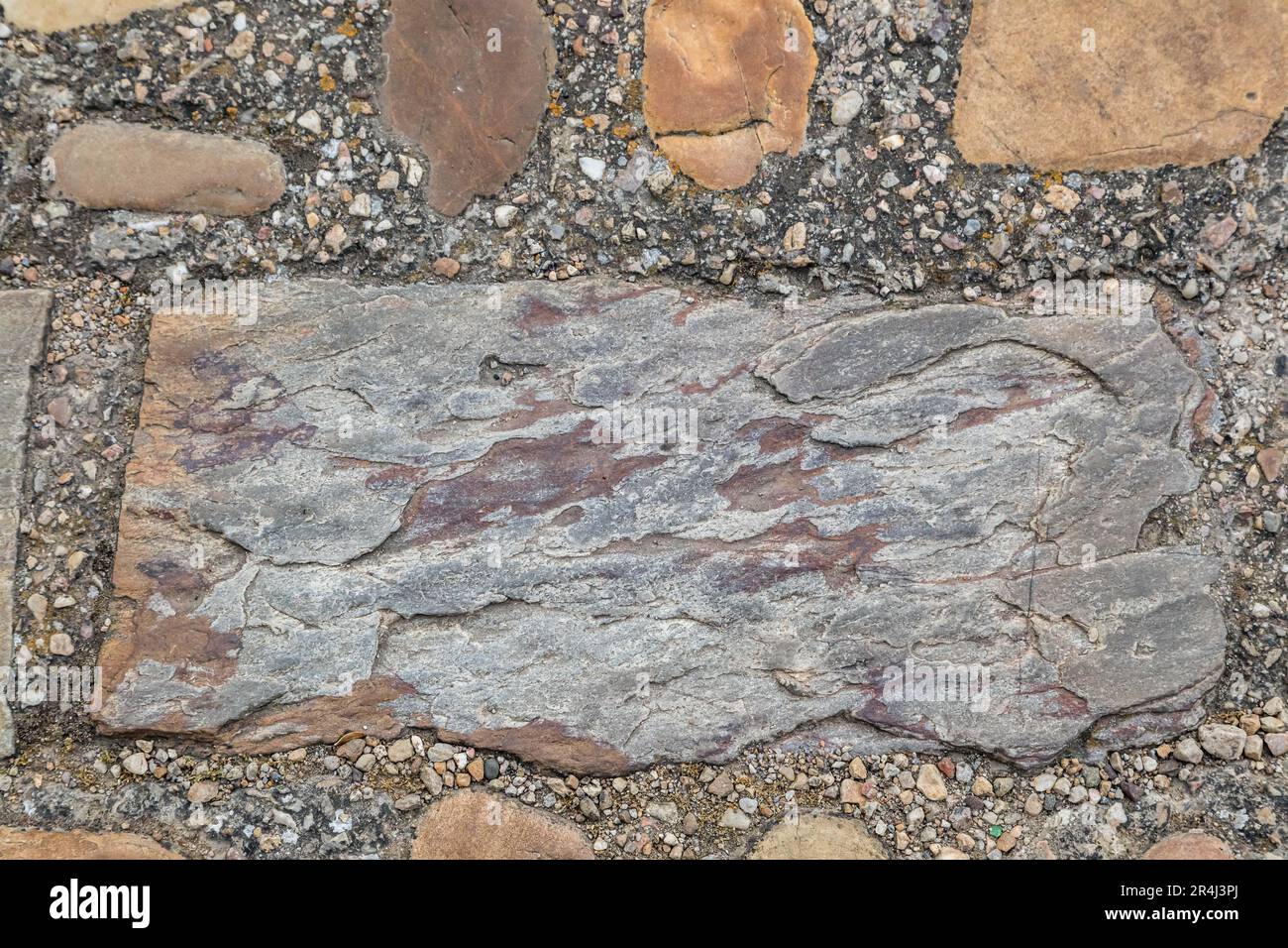struttura di pietra, muro di pietra, o parte di un muro di pietra. Foto Stock