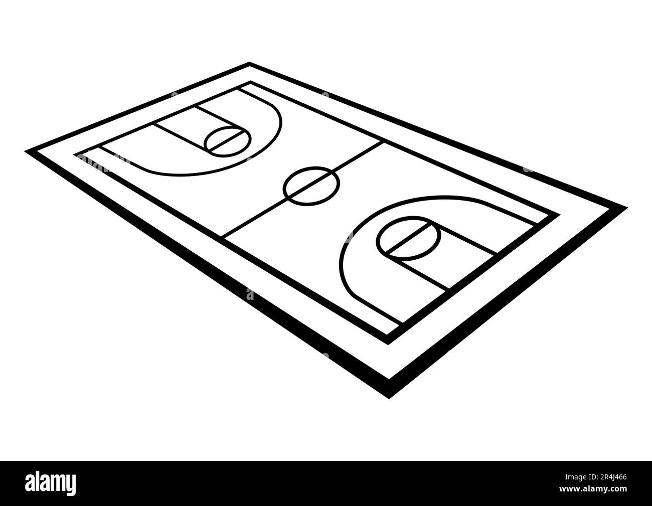 Illustrazione dell'arena di pallacanestro. Oggetto o simbolo del club sportivo. Illustrazione Vettoriale