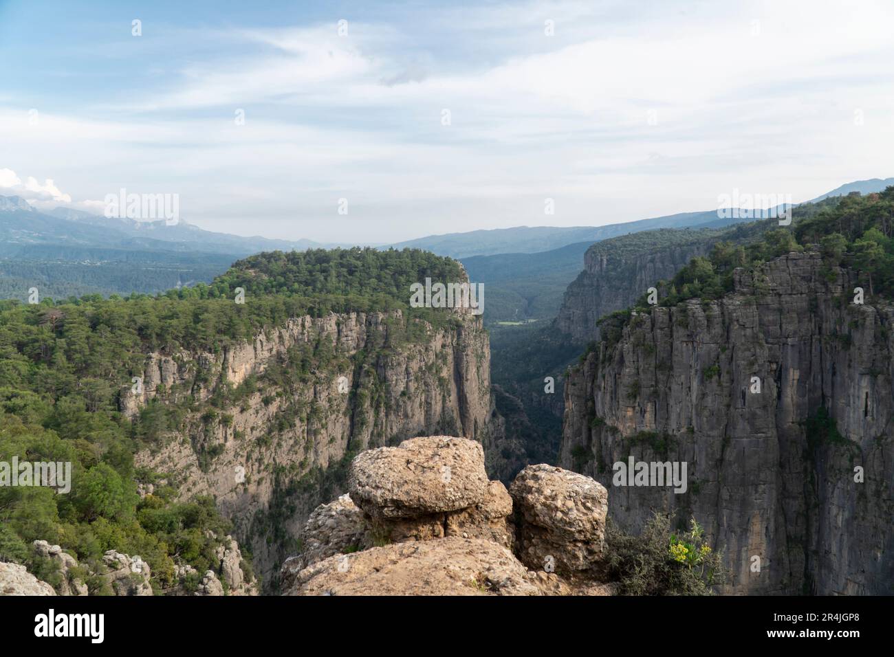 Canyon, vista dall'alto. Paesaggio di Tazi Kanyon a Manavgat, Antalya, Turchia Foto Stock