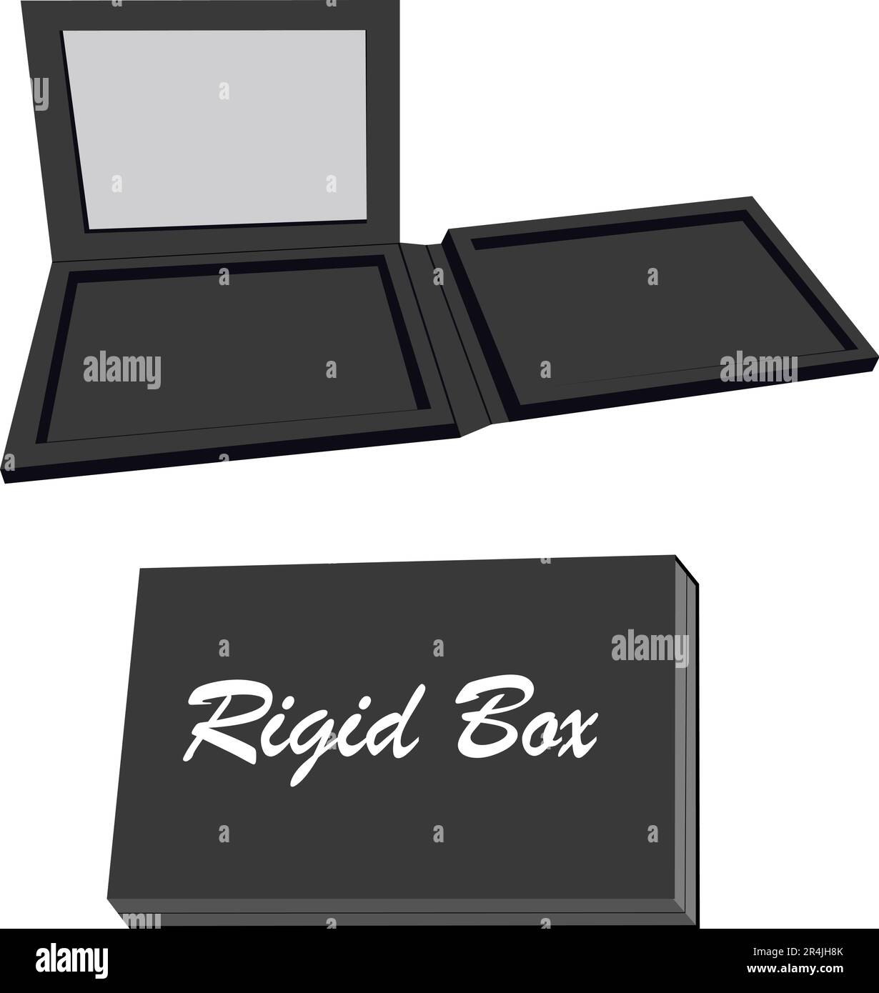 Illustrazione vettoriale delle istruzioni di montaggio per la piegatura della scatola rigida Illustrazione Vettoriale
