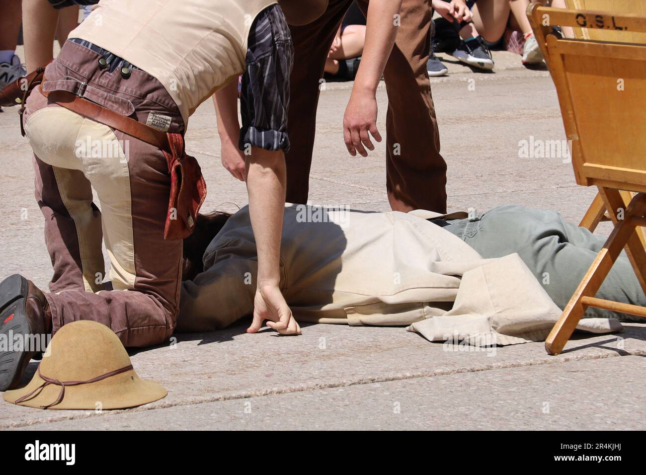 Deadwood, South Dakota: 07/20/2019: Spettacolo del selvaggio West in Deadwood South Dakota Foto Stock