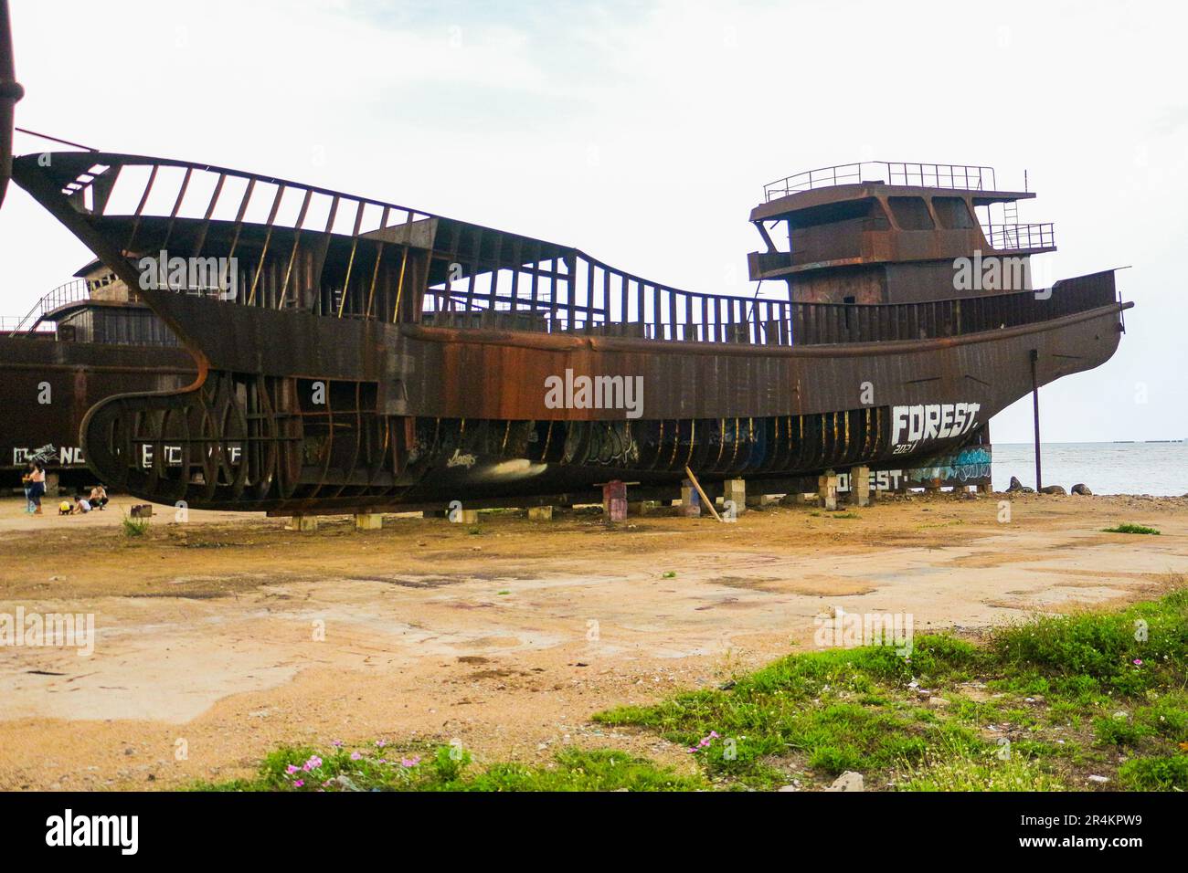 Barche da pesca in pensione Hainan Foto Stock