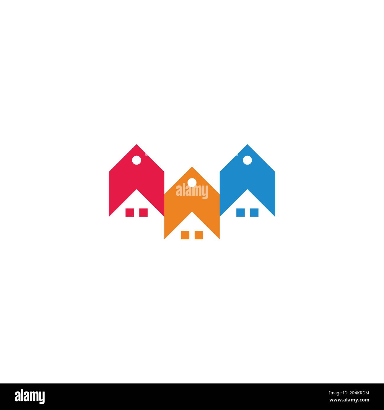 colorato casa prezzo tag semplice logo vettore Illustrazione Vettoriale