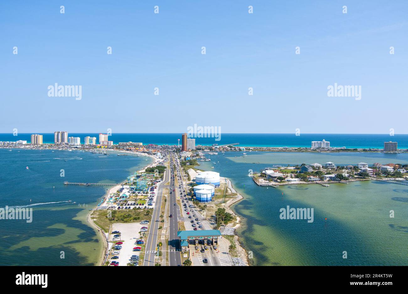 Veduta aerea della spiaggia di Pensacola, FL Foto Stock