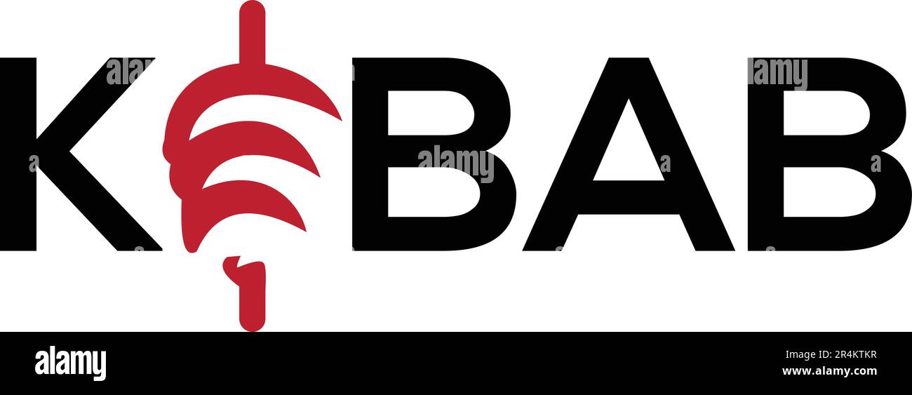 Tipografia logo Kebab. Illustrazione Vettoriale