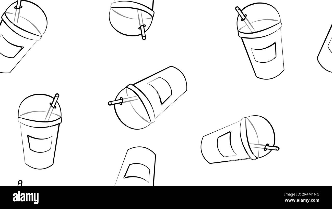 Motivo vettoriale senza cuciture con graziose bottiglie colorate di bibite analcoliche disegnate a mano isolate su sfondo verde. Sfondo luminoso per poster, pacchetto, adv Illustrazione Vettoriale