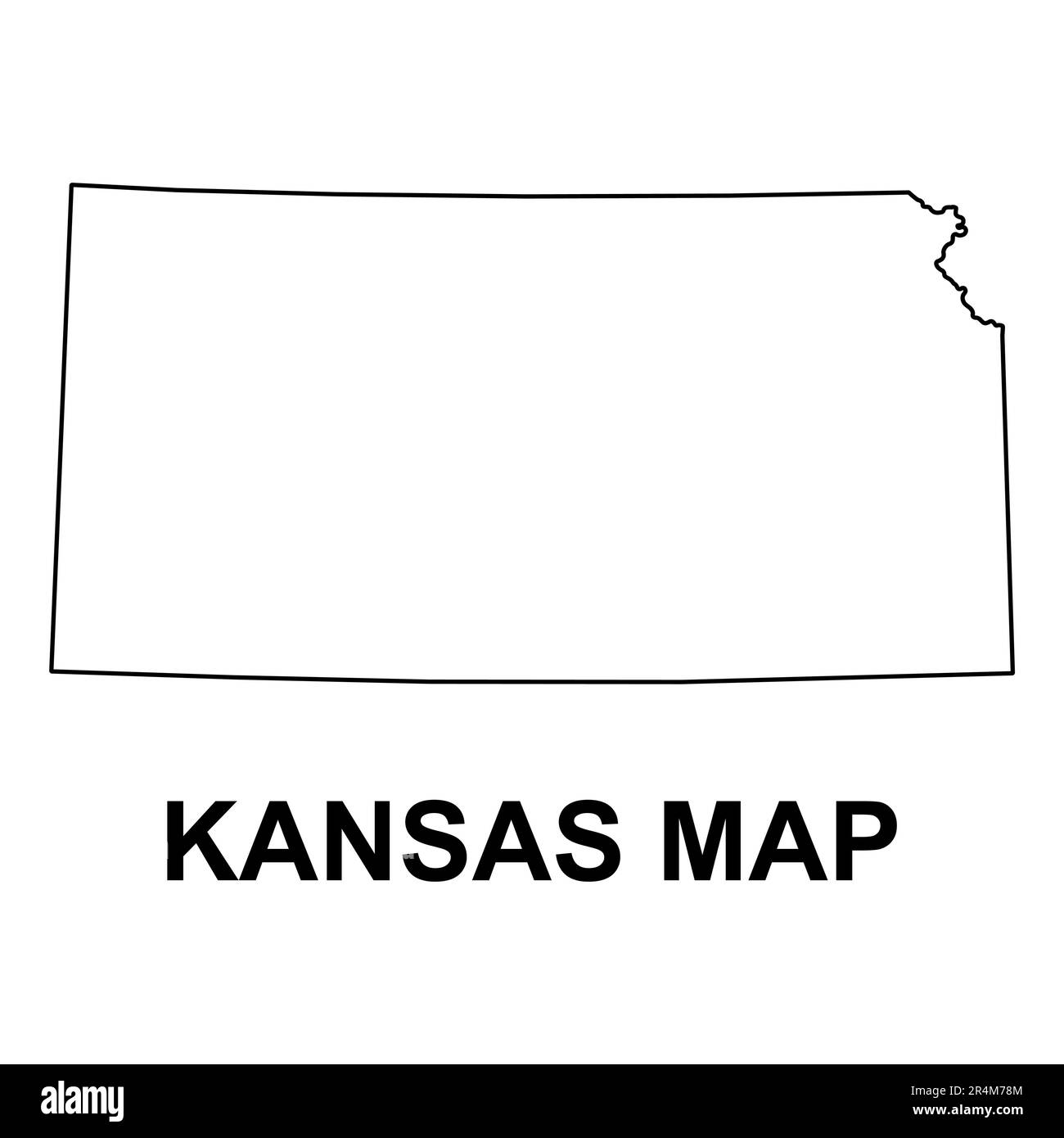 Forma della mappa del Kansas, stati uniti d'america. Illustrazione vettoriale simbolo icona concetto piatto . Illustrazione Vettoriale