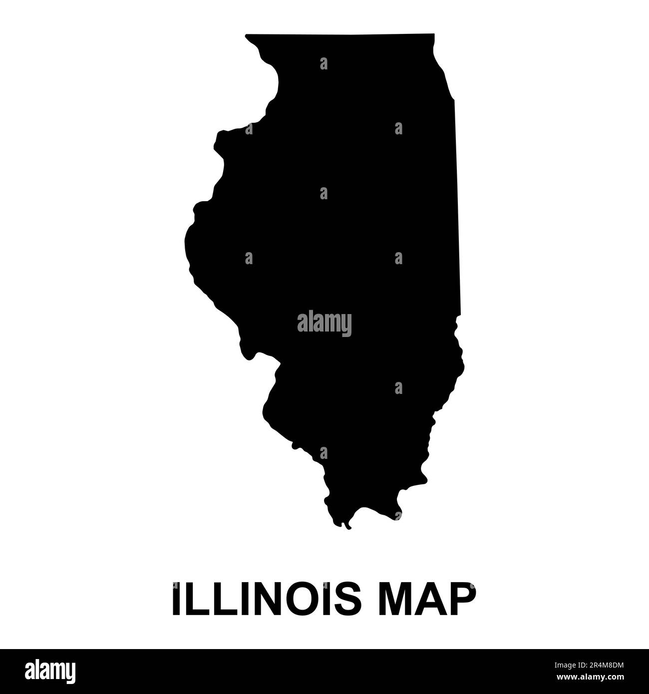 Forma della mappa dell'Illinois, stati uniti d'america. Illustrazione vettoriale simbolo icona concetto piatto . Illustrazione Vettoriale