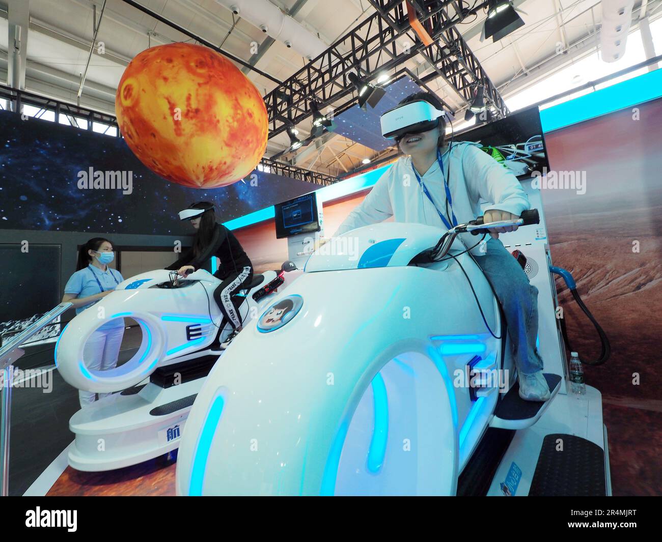 PECHINO, CINA - 29 MAGGIO 2023 - i visitatori potranno sperimentare "Interstellar Ride" alla mostra interattiva della China Science Fiction Convention 2023 a Beij Foto Stock