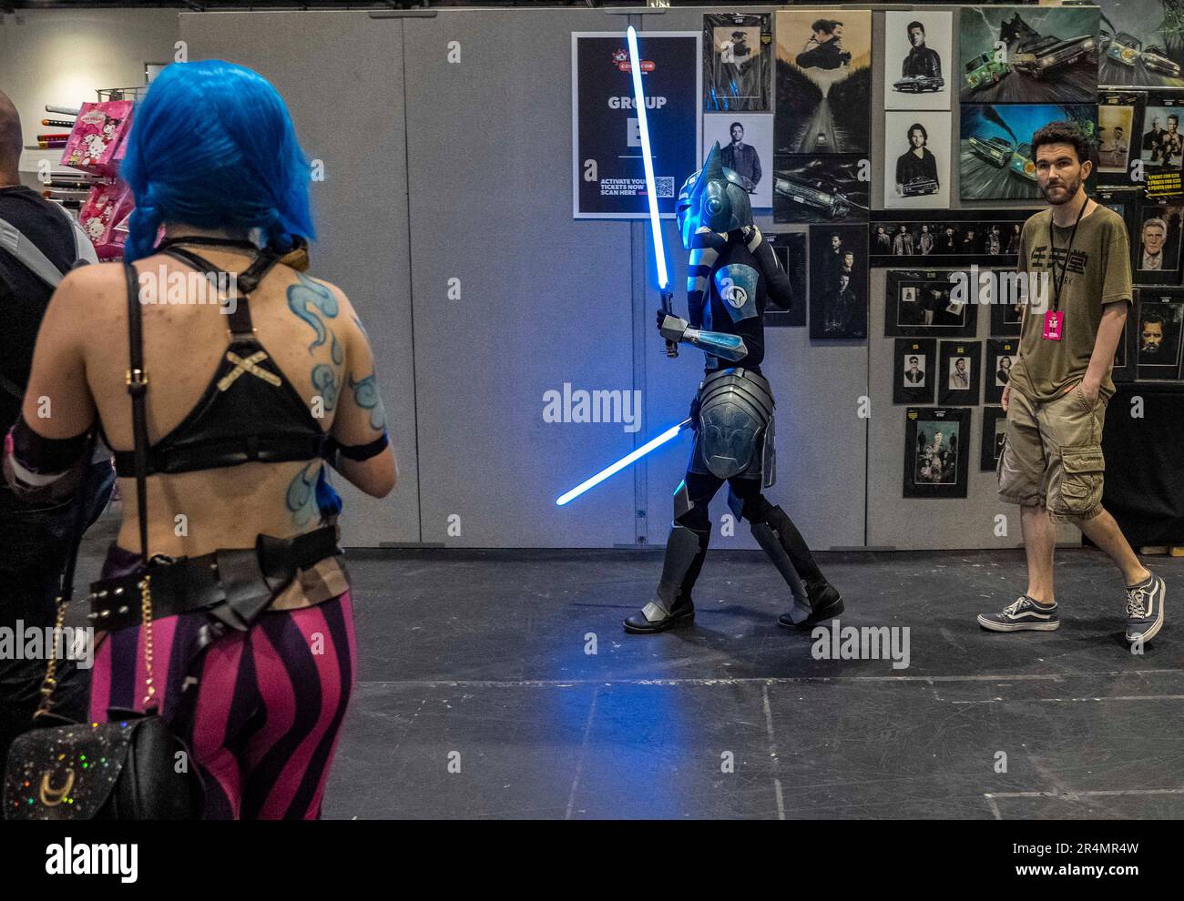 © Jeff Moore MCM Comic con Londra 28th Maggio 2023 Cos Players at Comic con at excel . Foto Stock