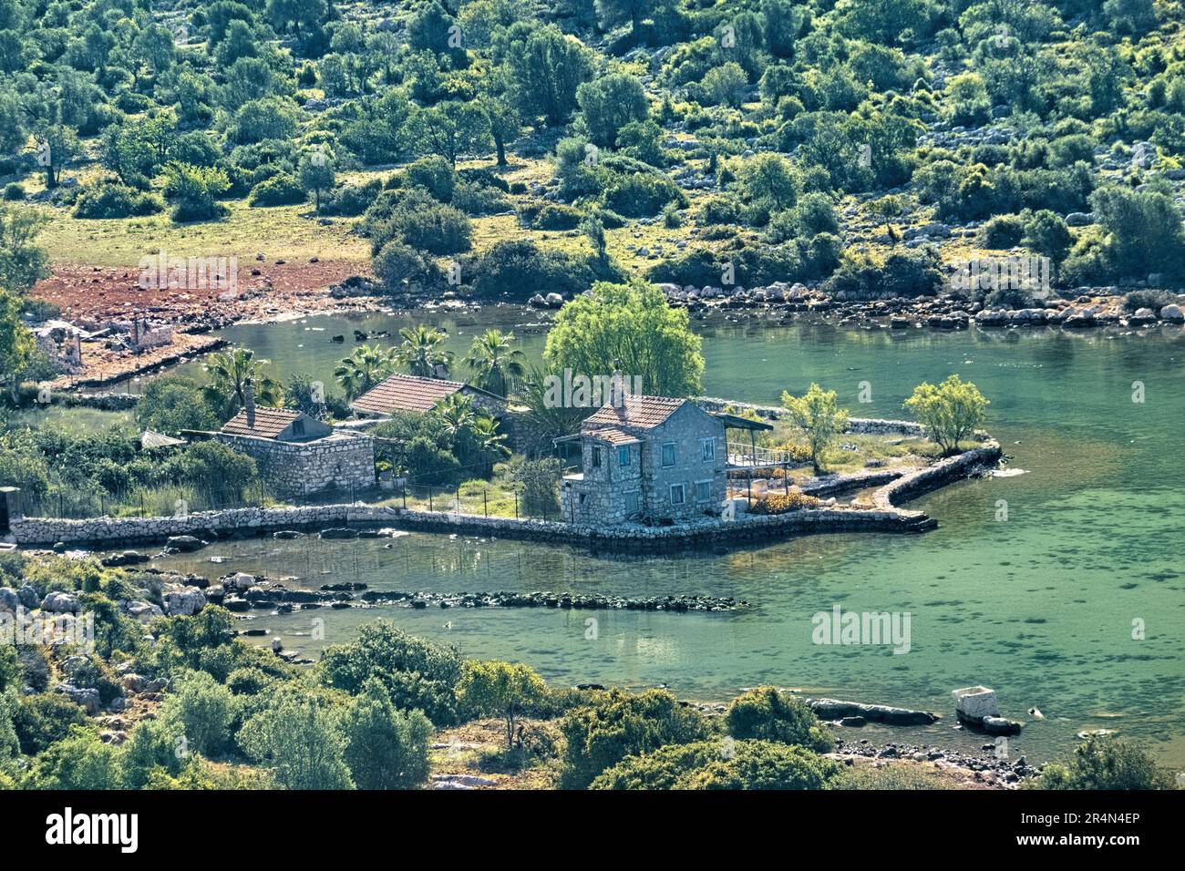 Vecchia casa di pietra sulla via Licia, Aperlai, Turchia Foto Stock