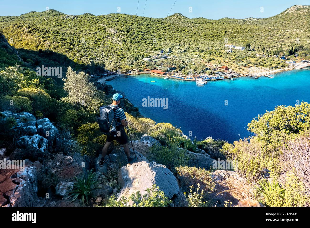 Bella baia di Limangazi sulla via Licia, Kaş, Turchia Foto Stock