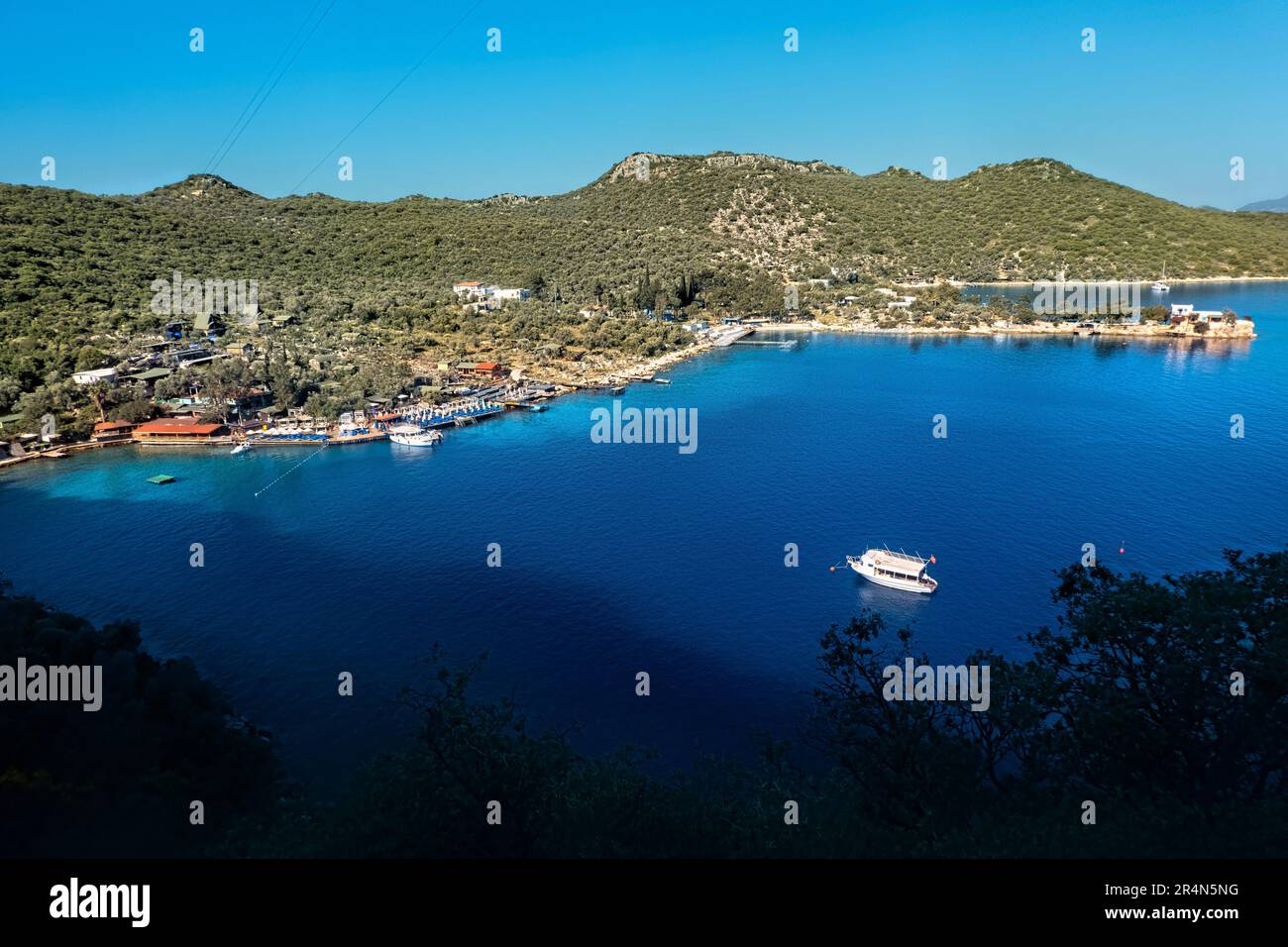 Bella baia di Limangazi sulla via Licia, Kaş, Turchia Foto Stock