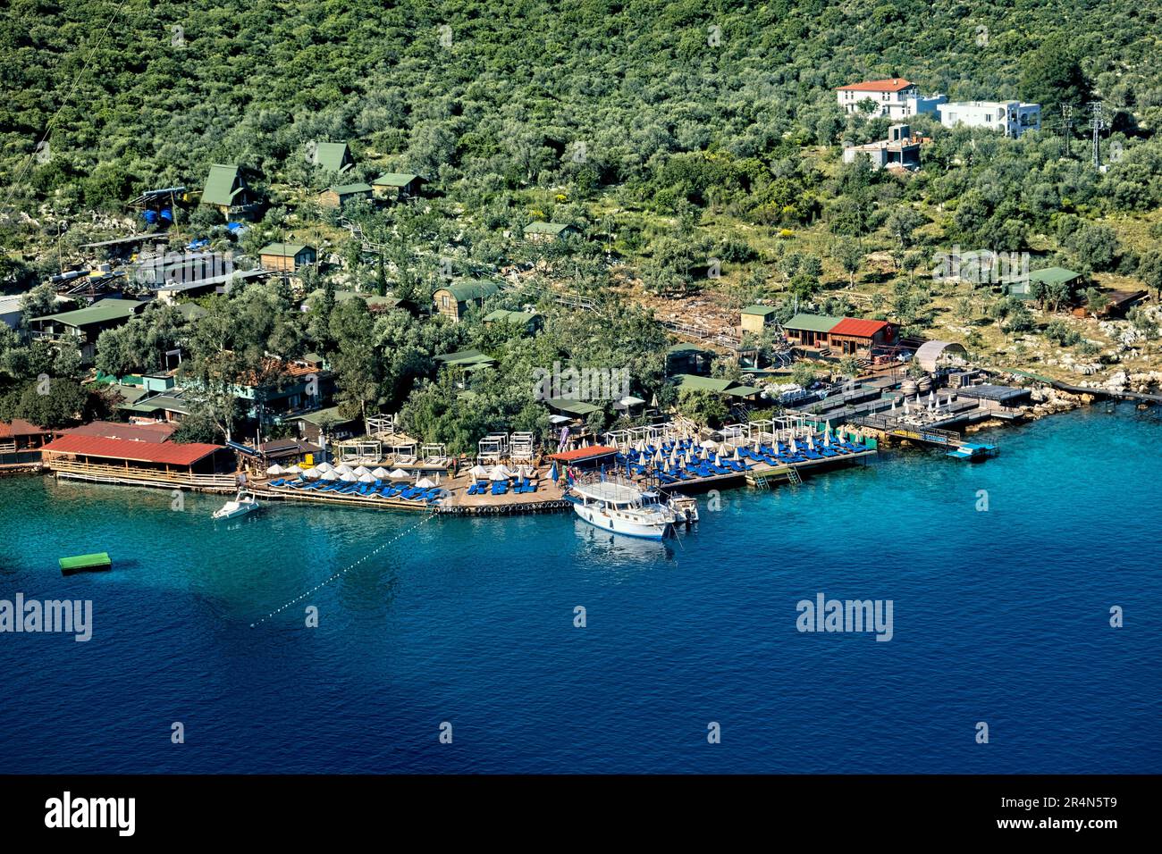 Bella baia di Limangazi sulla via Licia, Kaş, Turchia Foto Stock