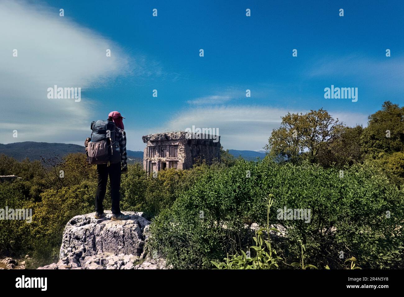 Le rovine di Phellos (Phellus) sulla via Licia, Kaş, Turchia Foto Stock