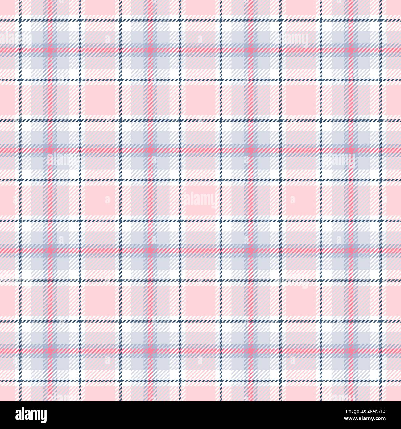 Ripetizione senza cuciture. Colore rosa tartan a quadri ripetuto. Verificare la presenza di stampe nel progetto. Flanella scozzese ripetuta. Tessuto Madras. Reticolo di lana neutro Illustrazione Vettoriale