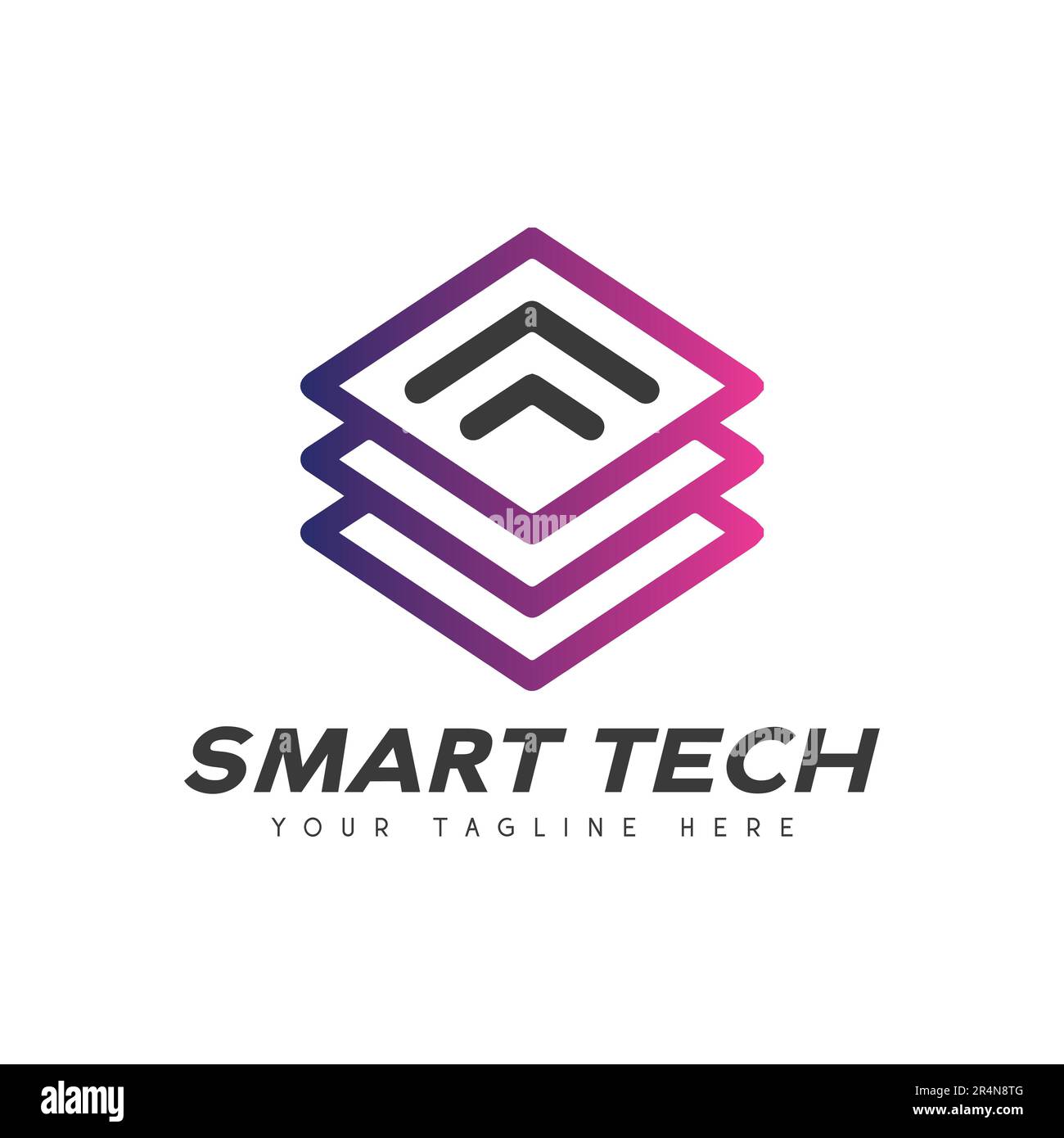 Logo Smart Tech Design IT Security logotipo Cyberspace Illustrazione Vettoriale