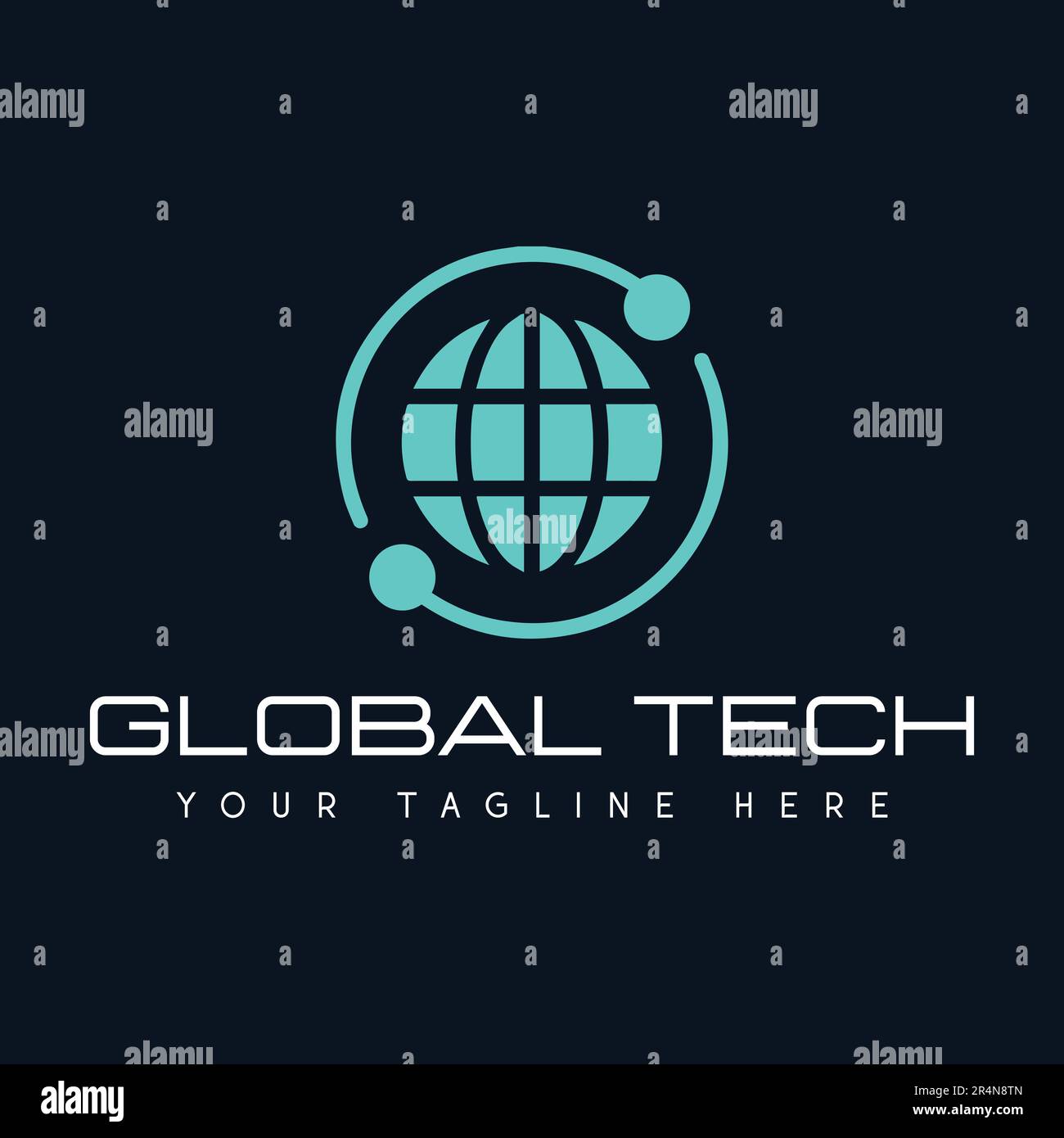 Design del logo tecnologico globale DESIGN DEL LOGO DI SICUREZZA IT Illustrazione Vettoriale