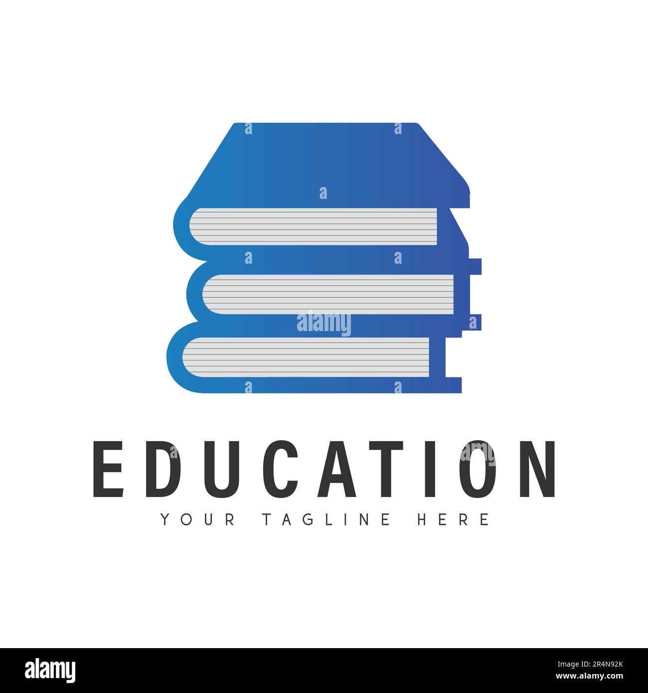 Education Logo Design Libri tappo di laurea logo Global Academy Illustrazione Vettoriale