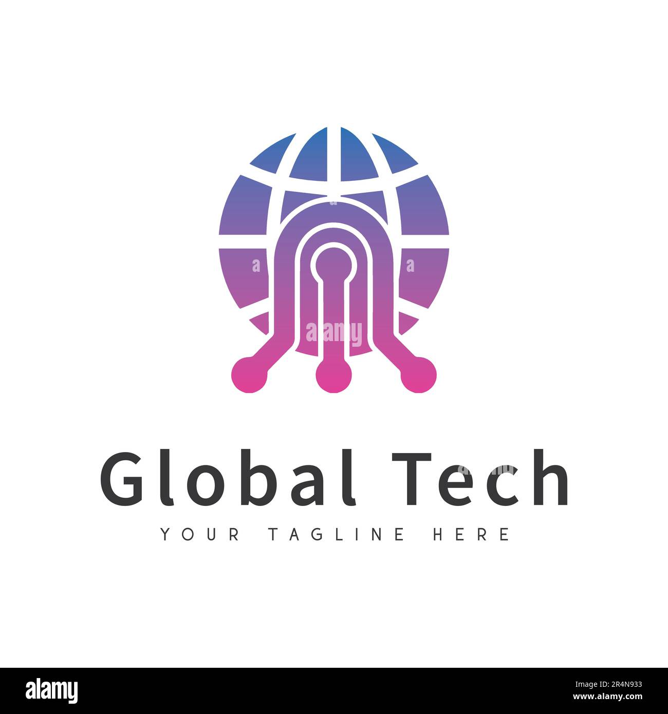 Design del logo tecnologico globale DESIGN DEL LOGO DI SICUREZZA IT Illustrazione Vettoriale