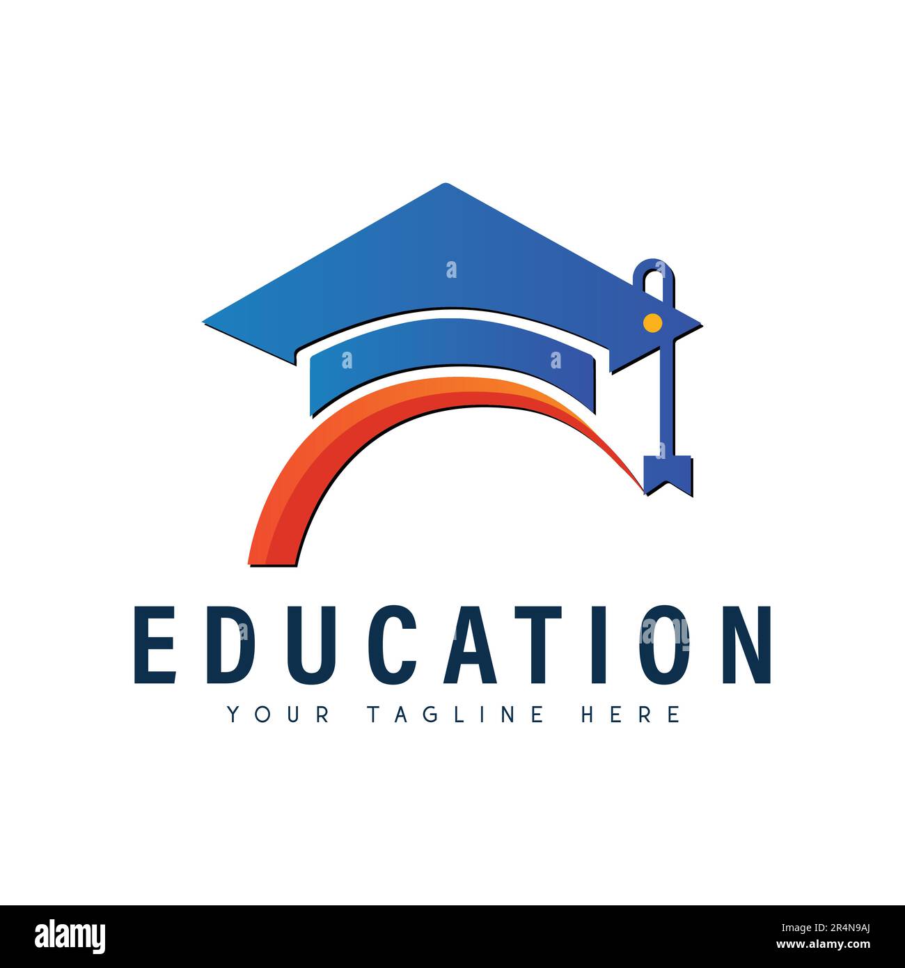 Education Logo Design Libri tappo di laurea logo Global Academy Illustrazione Vettoriale
