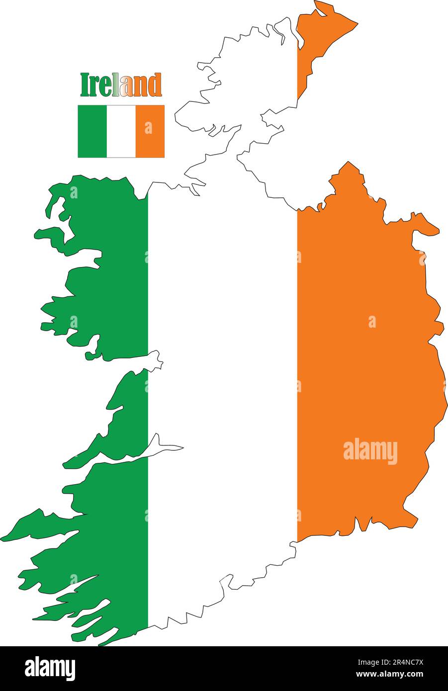 Mappa e bandiera dell'Irlanda Illustrazione Vettoriale