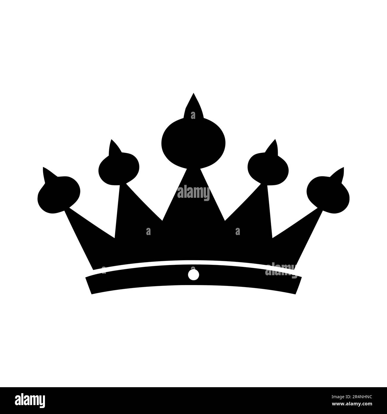 Icona della corona. Icona nera della corona del re. Illustrazione Vettoriale