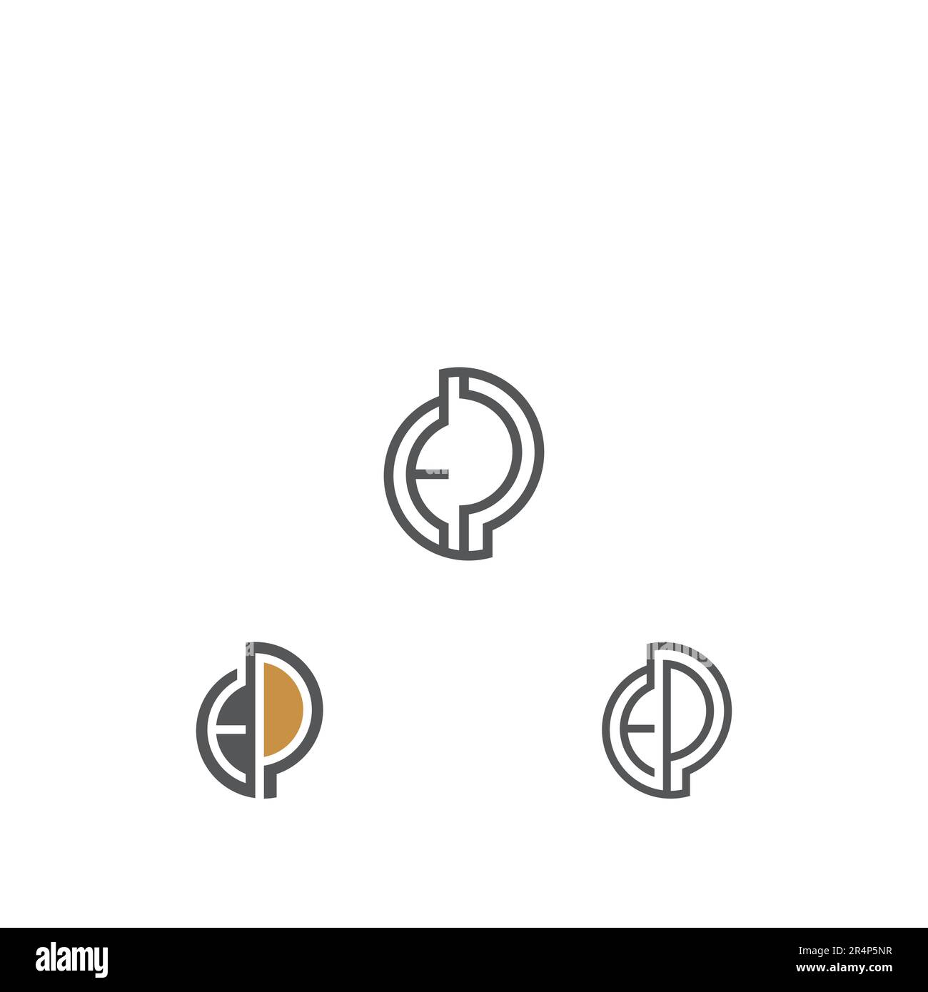 Lettere alfabetiche iniziali logo monogramma EP, PE, e e P Illustrazione Vettoriale