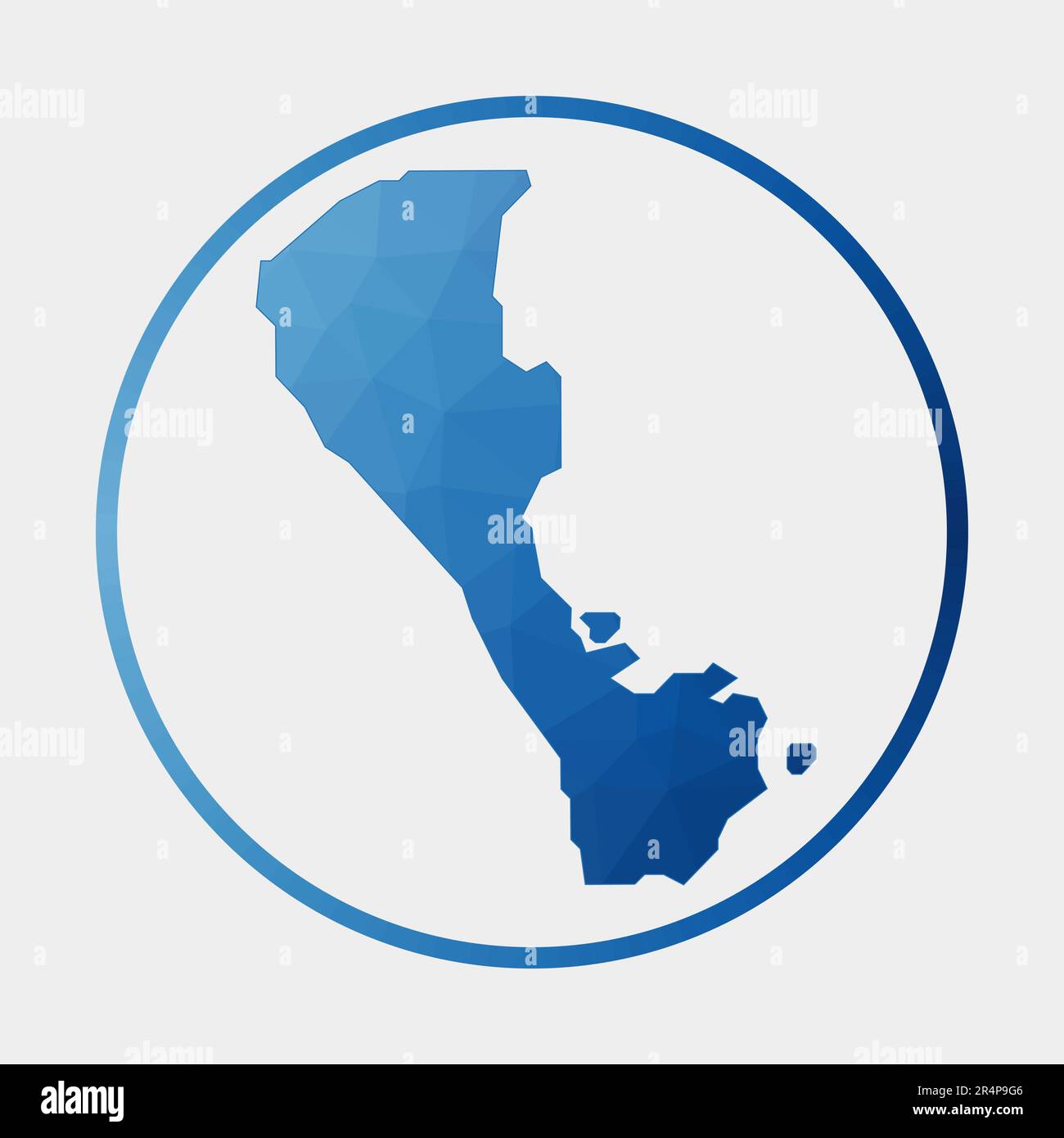 Boracay icona. Mappa poligonale dell'isola in anello gradiente. Cartello circolare basso in poli Boracay. Illustrazione vettoriale. Illustrazione Vettoriale
