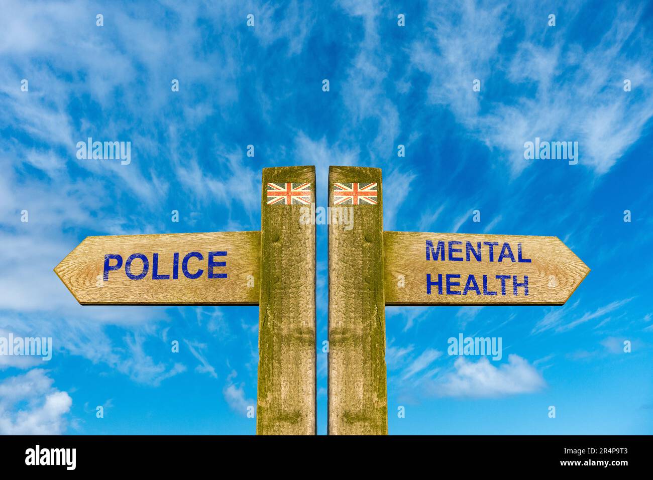 Polizia, polizia incontrata, salute mentale risposta di emergenza UK concetto Foto Stock