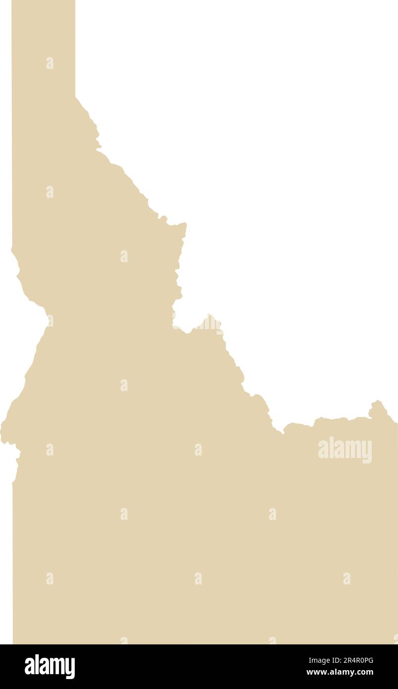 Mappa dei colori CMYK BEIGE dell'IDAHO, USA Illustrazione Vettoriale