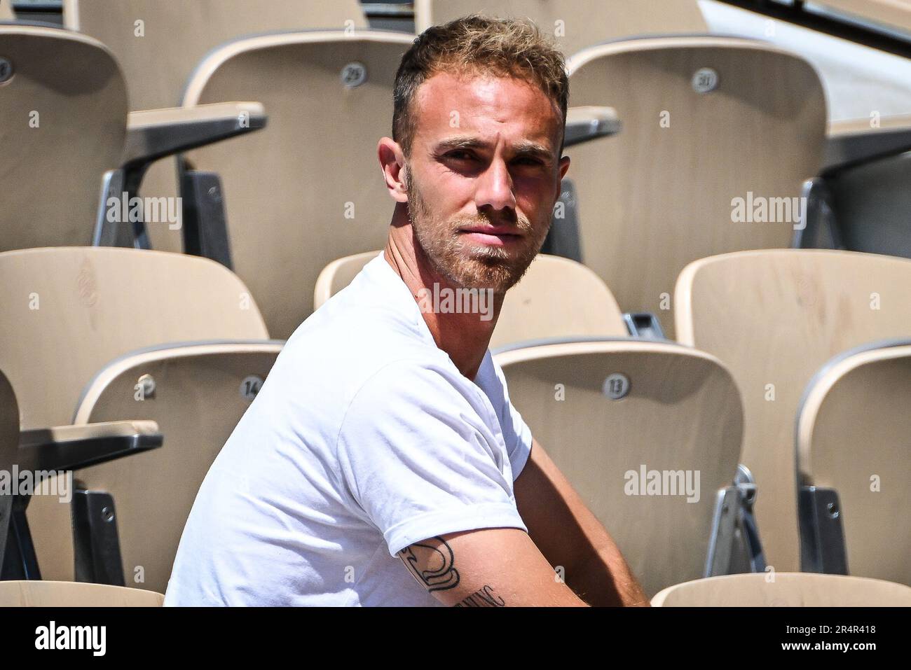 Parigi, Francia. 29th maggio, 2023. Edoardo SANTONOCITO durante il secondo giorno di Roland-Garros 2023, torneo di tennis Grand Slam, il 29 maggio 2023 allo stadio Roland-Garros di Parigi, Francia - Foto Matthieu Mirville/DPPI Credit: DPPI Media/Alamy Live News Foto Stock