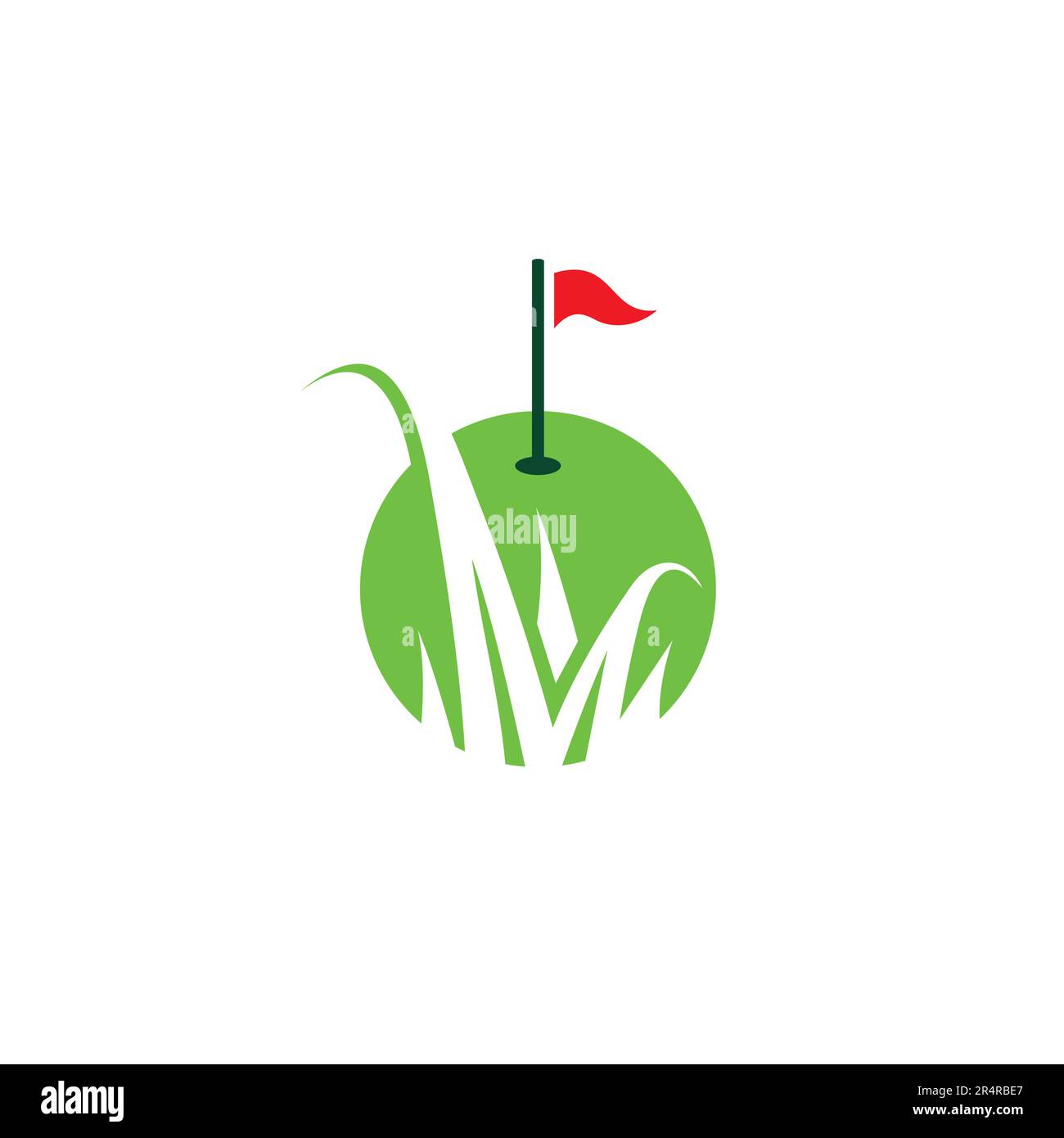 Logo Golf. Icona bandiera golf. Illustrazione vettoriale golf Illustrazione Vettoriale