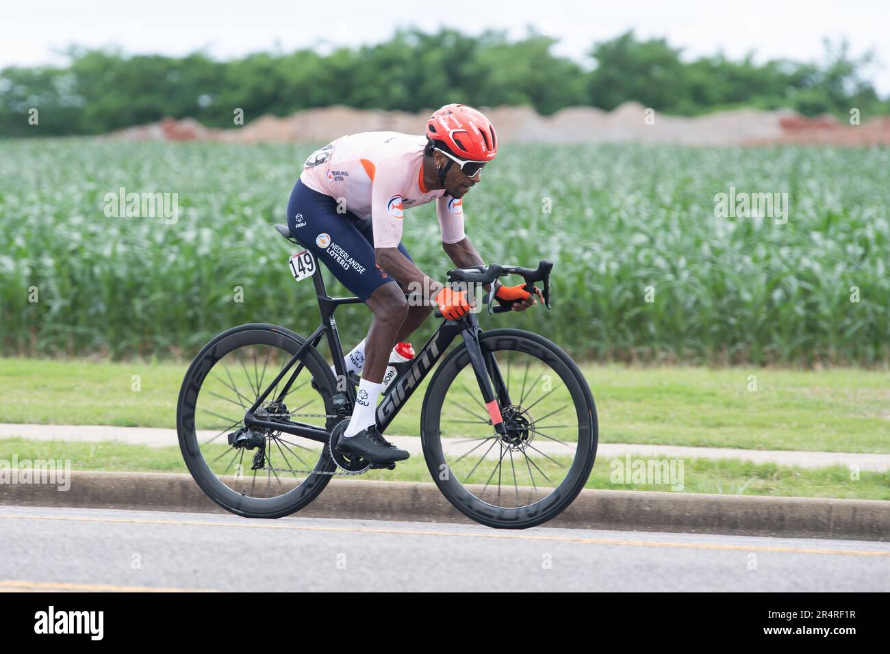 UCI World Cup, Road Races, Huntsville, Alabama, USA. 29th maggio, 2023. Daniel Abraham Gebru dei Paesi Bassi. Durante la corsa su strada maschile del C5. Credit: Casey B. Gibson/Alamy Live News Foto Stock