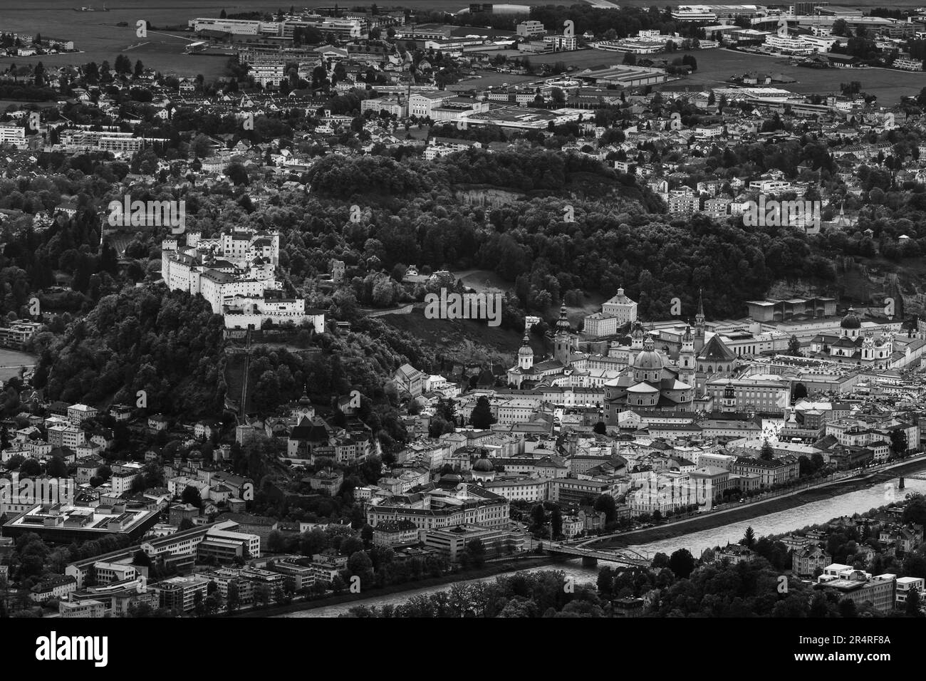 Vista sulla città di Salisburgo Foto Stock
