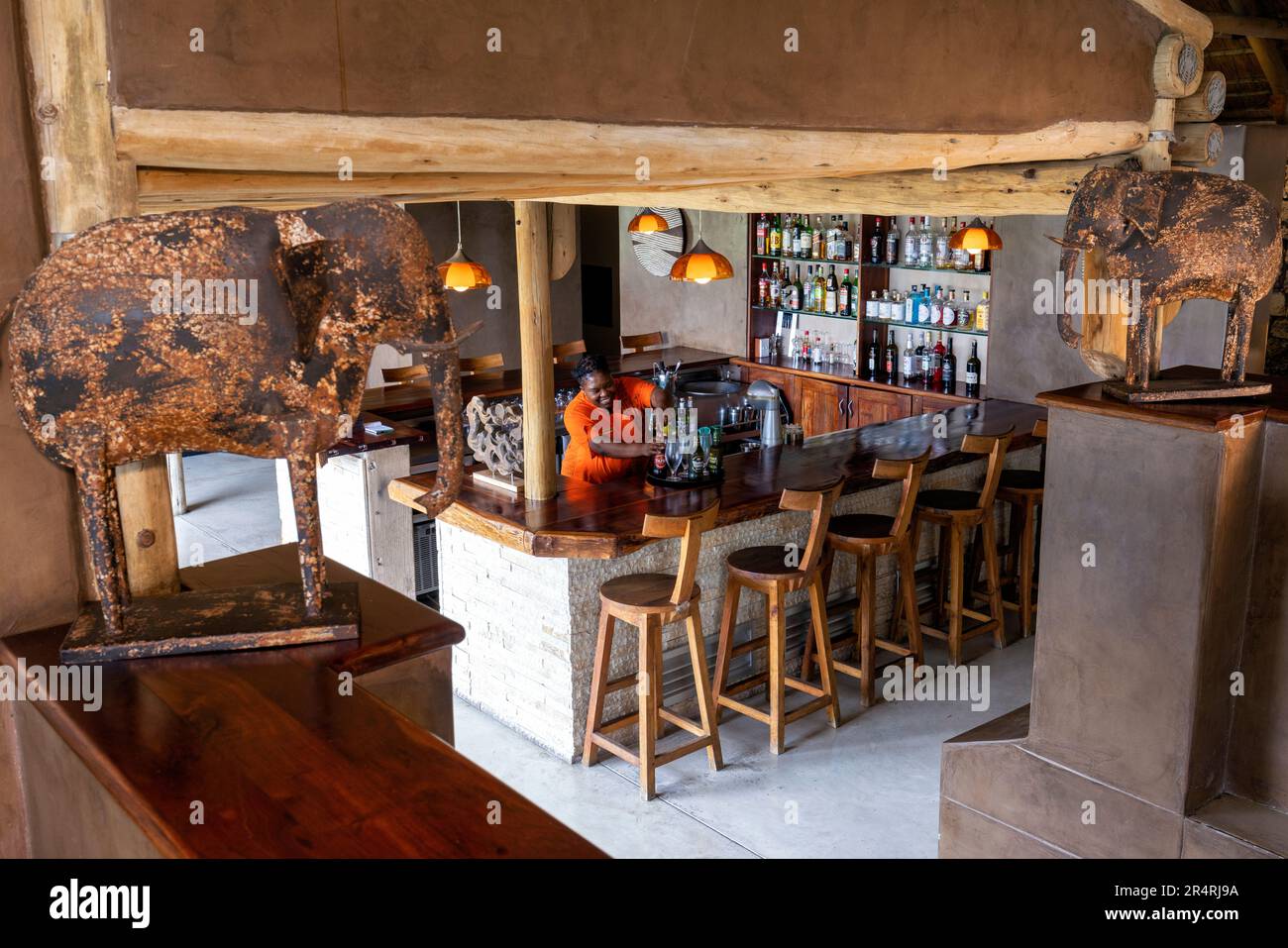 Bar a Onguma Bush Camp - Onguma Game Reserve, Namibia, Africa Foto Stock