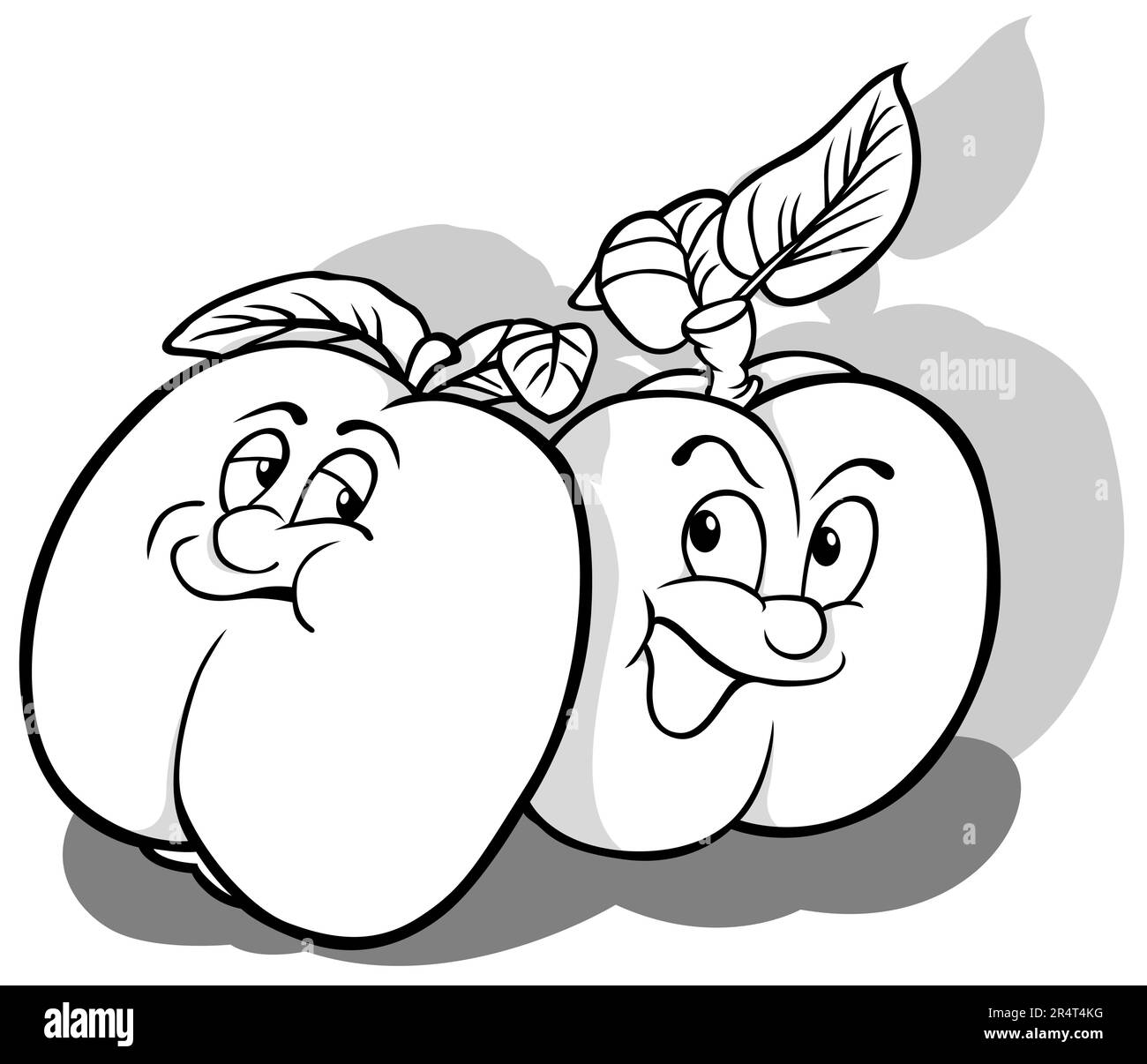 Disegno di due grembiuli con facce Illustrazione Vettoriale