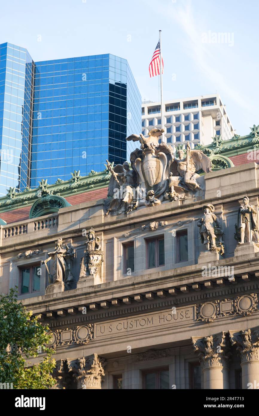 US, New York, US Custom House Building. Foto Stock