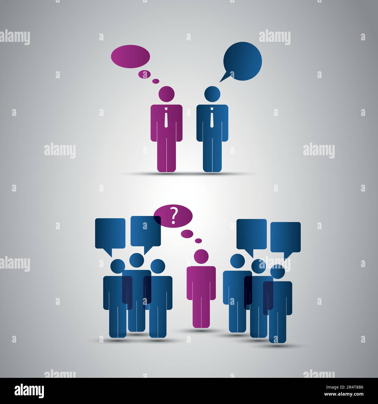 Popoli icone con Speech Bubbles Illustrazione Vettoriale
