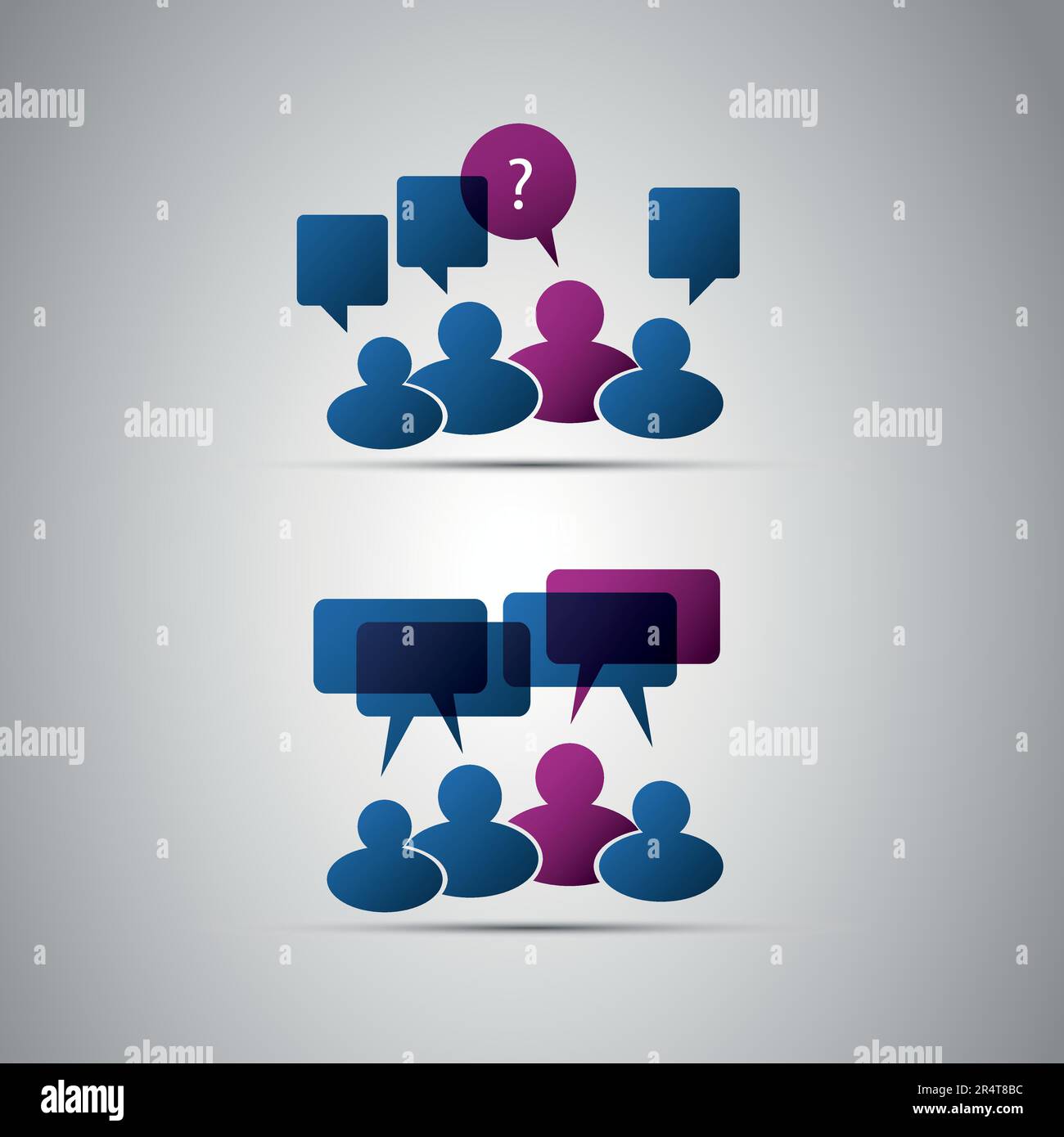 Popoli icone con Speech Bubbles Illustrazione Vettoriale