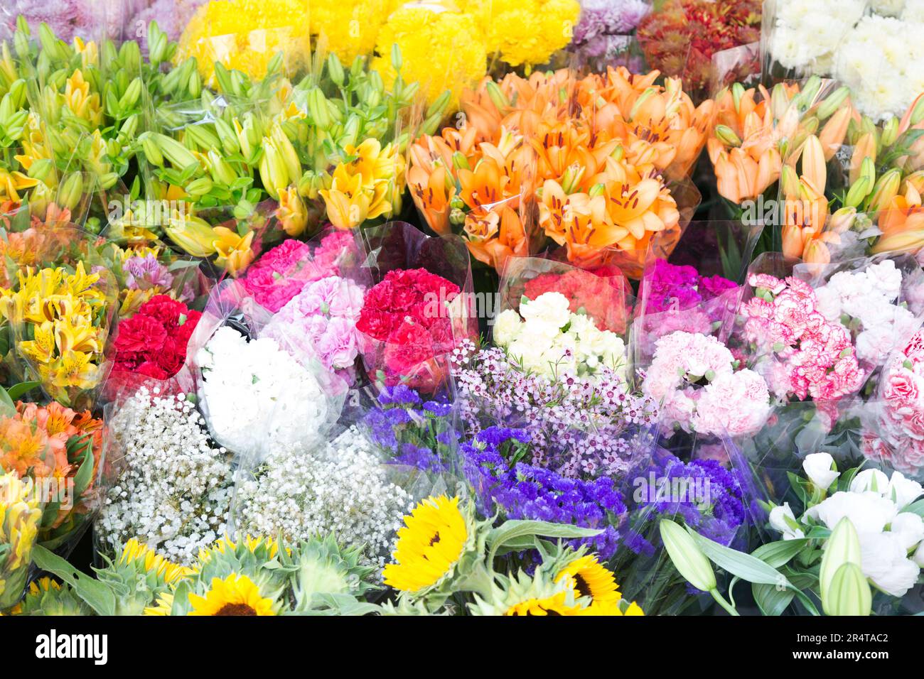 US, New York, negozio di fiori lungo la 8th avenue. Foto Stock