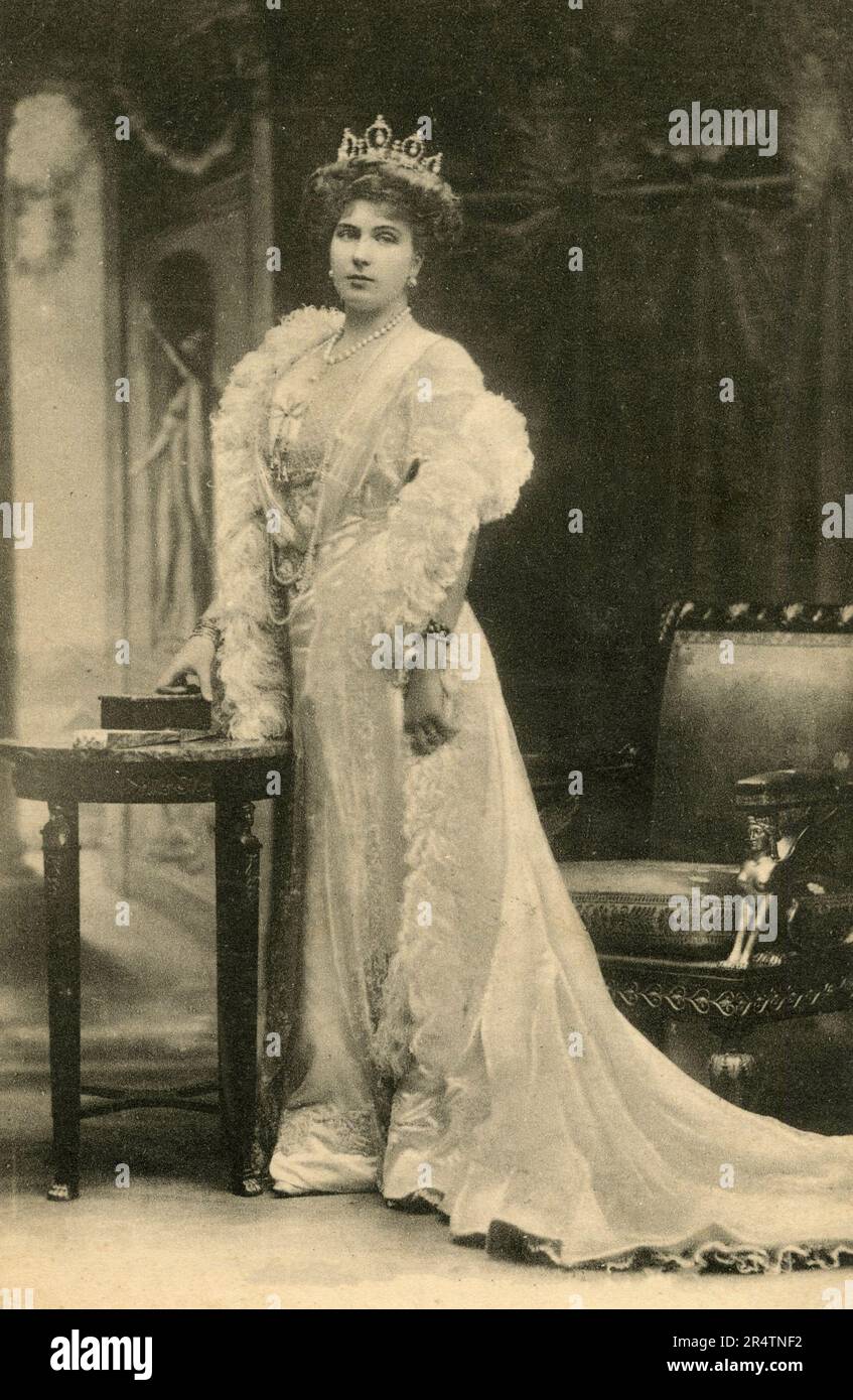 Ritratto della Regina di Spagna Vittoria Eugenie di Battenberg, 1910s Foto Stock