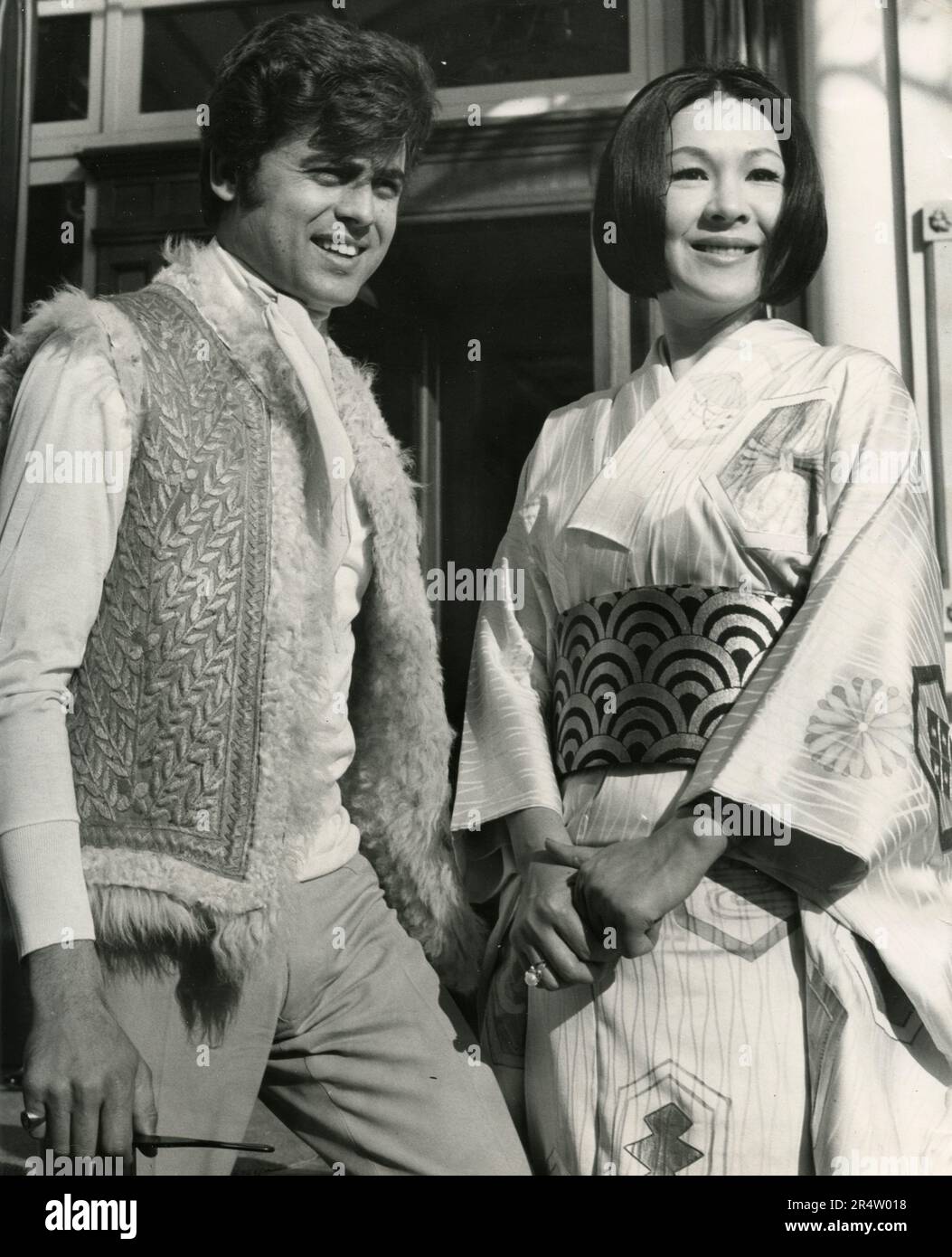 Il cantante italiano Little Tony e il cantante giapponese Yoko Kishi al Festival di Sanremo, Italia 1968 Foto Stock