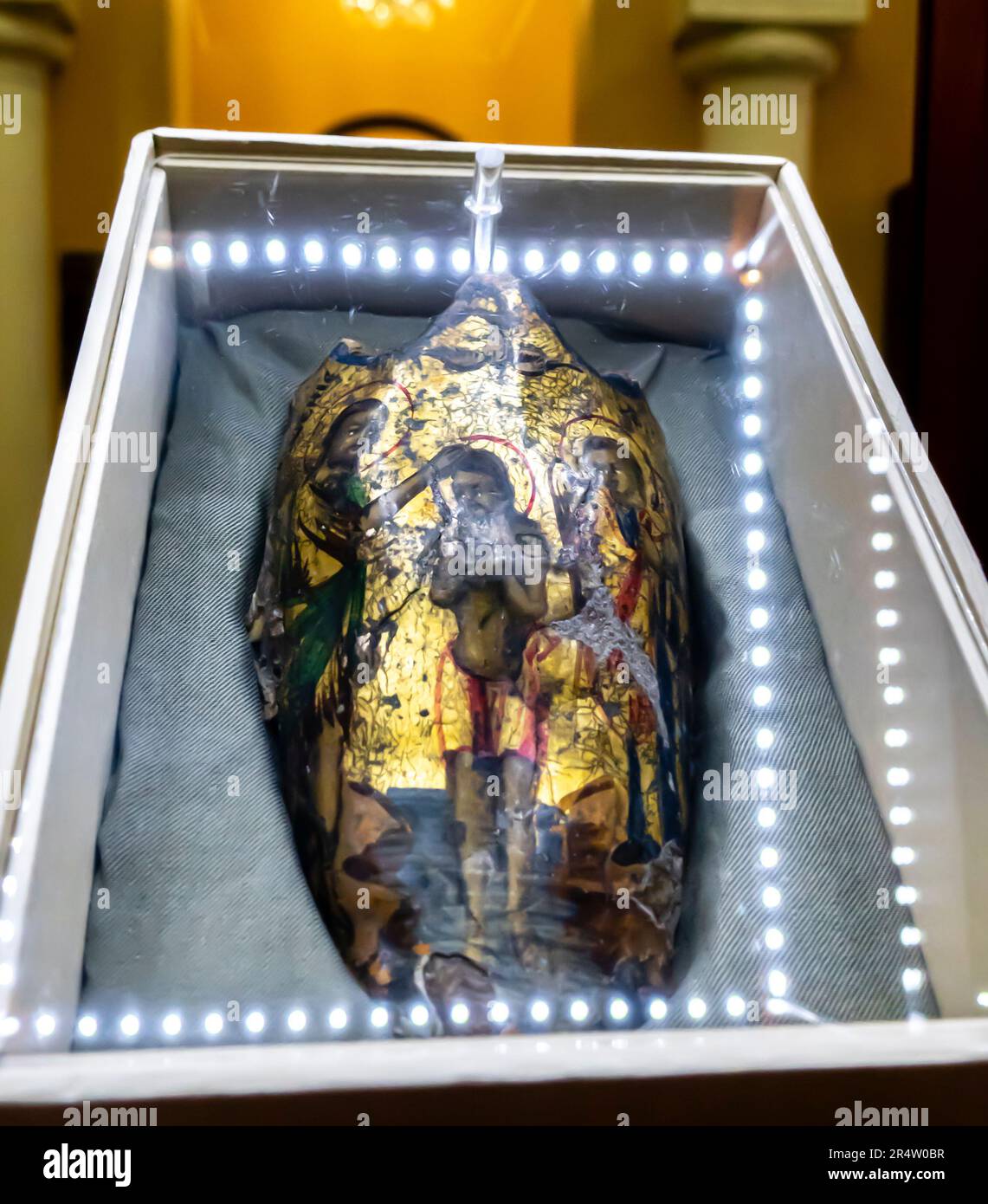 Iscrizione russa sulla corteccia di betulla. Novgorod, XIII secolo Foto Stock